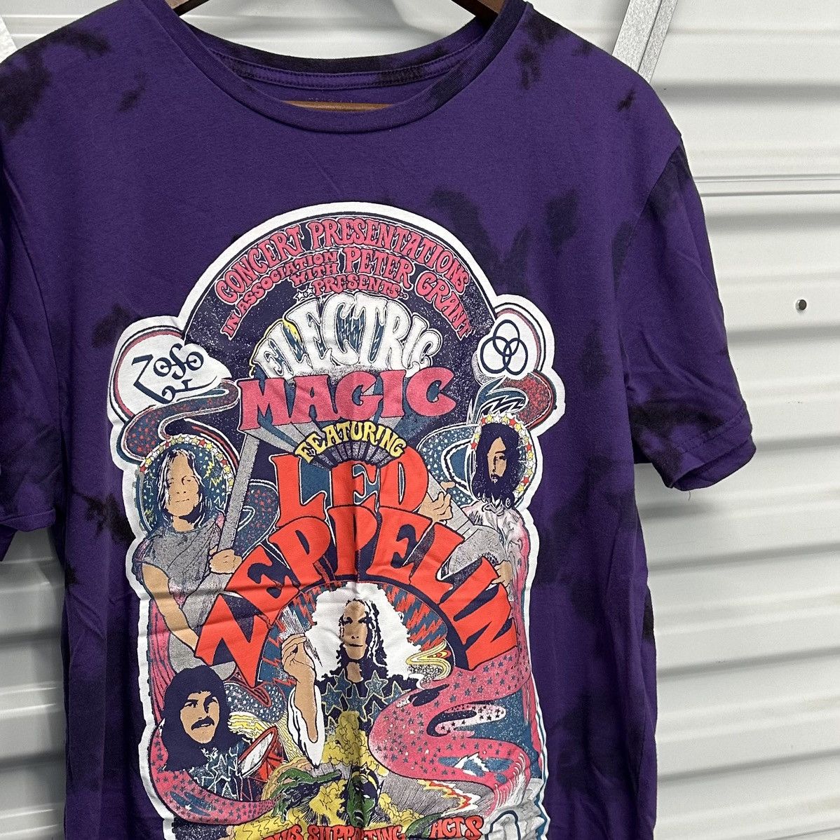 Band Tees Led Zeppelin Electric Magic - Purple / Black Cloud Wash Tee Size US L / EU 52-54 / 3 - 2 Thumbnail