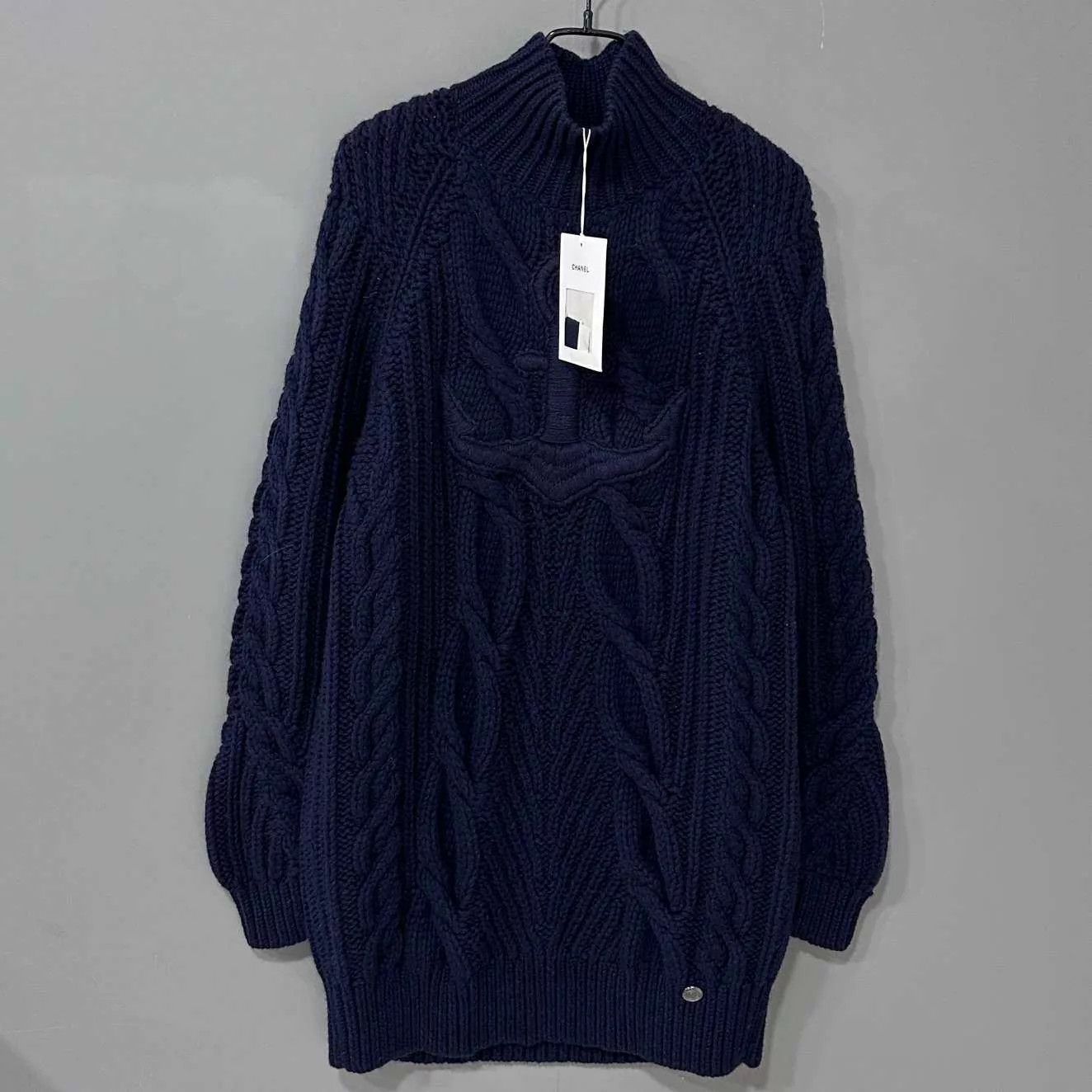 Chanel Chanel Burger Series Women's Navy Knit Sweater 38 Size S / US 4 / IT 40 - 3 Thumbnail