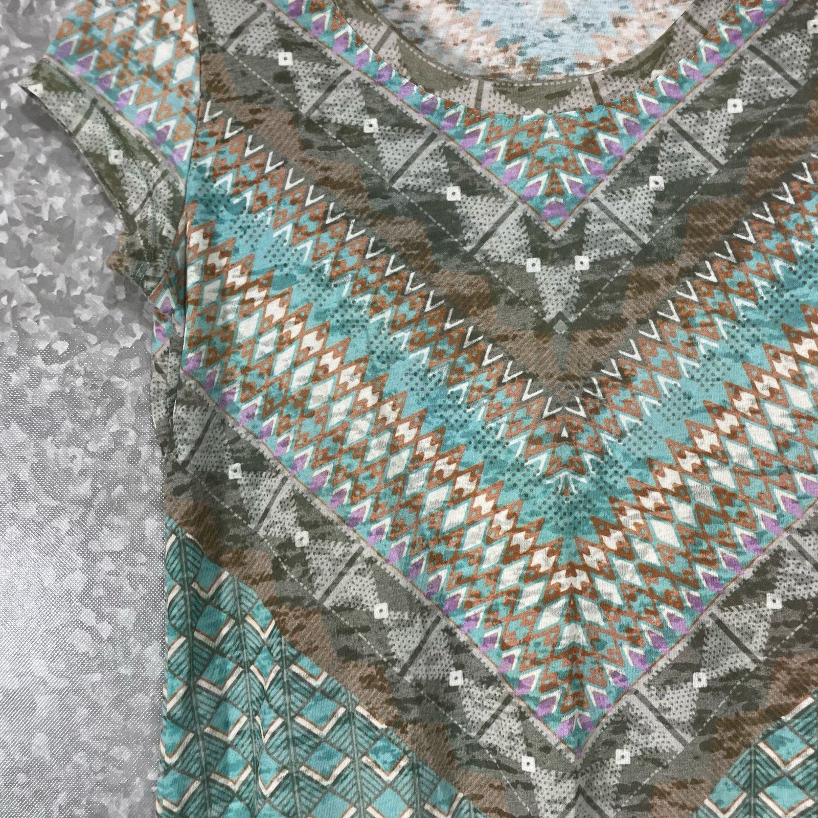 Prana Prana Blue Tribal Portfolio Scoop Neck Burnout Tee - Medium Size M / US 6-8 / IT 42-44 - 5 Thumbnail