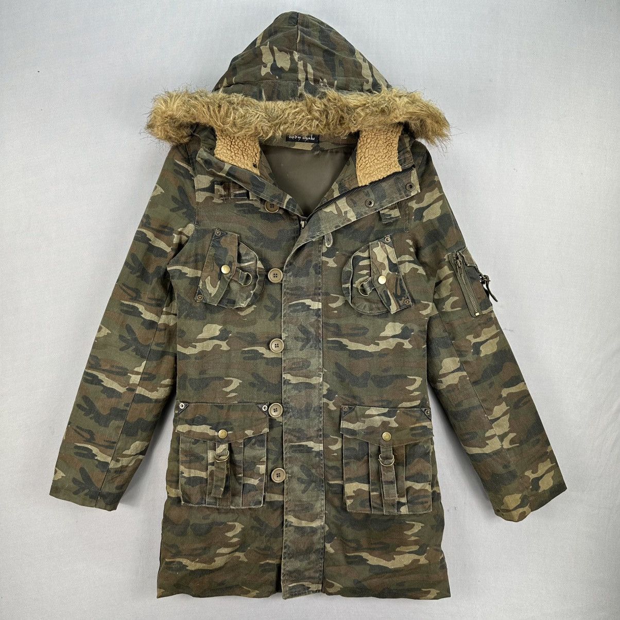 If Six Was Nine Vintage Parka Camo Fur Hoodie Punk LGB Style by Body Shake Size XS / US 0-2 / IT 36-38 - 1 Thumbnail