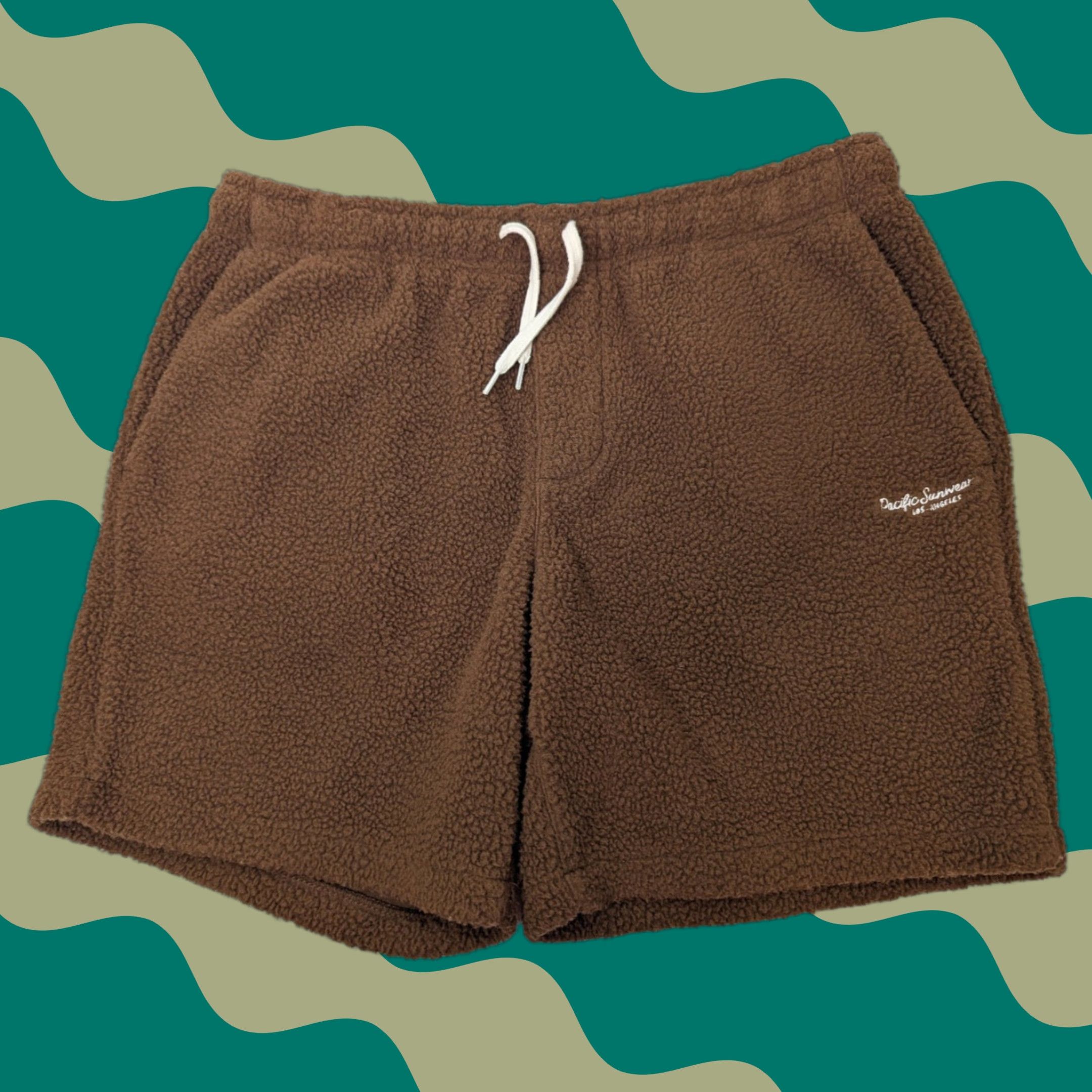 Pacsun Pacsun Drawstring Sherpa Fleece Shorts Brown Men's Small Pockets Beach, Outdoor, Preppy Sl a sh Pocket Elastic Waist Regular Fit s 9 Size US 29 - 1 Thumbnail
