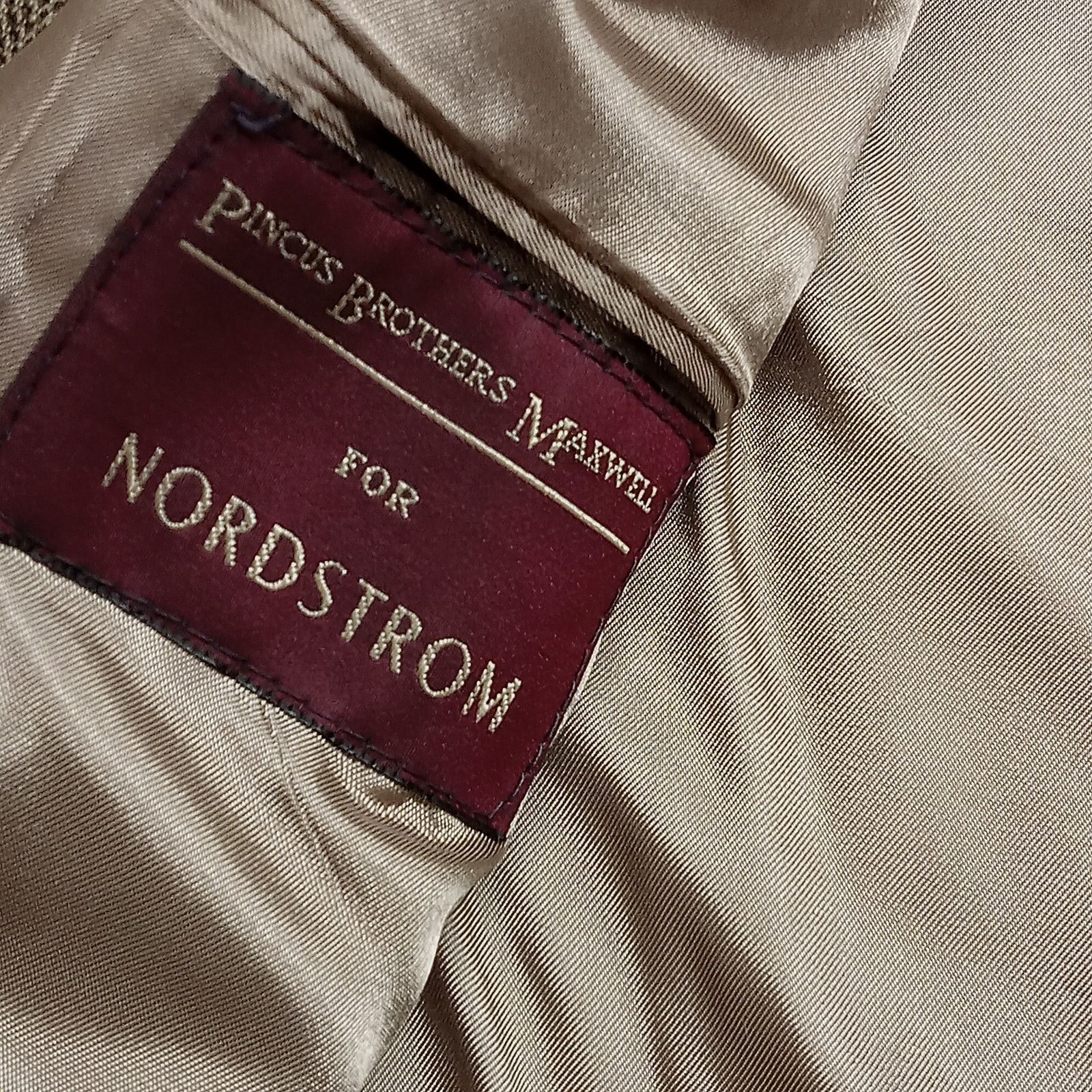 Nordstrom Nordstrom Suit Jacket Mens 40R Brown Chevron 3 Button Wool Size 40R - 5 Thumbnail