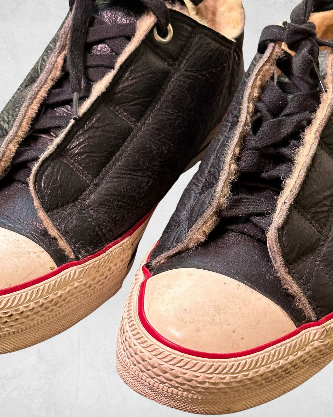 Issey Miyake FW98 Shearling Lined Leather Trainers Size US 7.5 / EU 40-41 - 4 Thumbnail