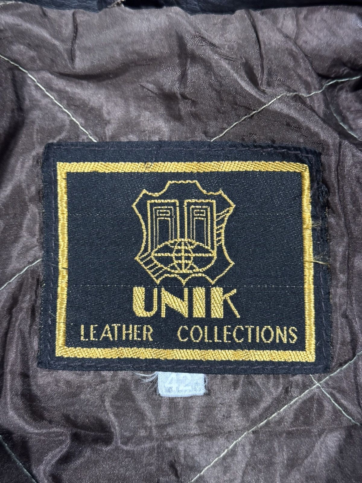 Vintage 1990s Vintage UNIK Distressed Leather Motorcycle Jacket 42 Size US XS / EU 42 / 0 - 8 Thumbnail