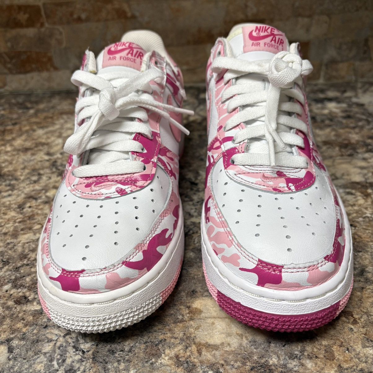 Nike Nike Air Force 1 2005 White / Pink Bright Rose Camo Size US 8.5 / EU 41-42 - 3 Thumbnail