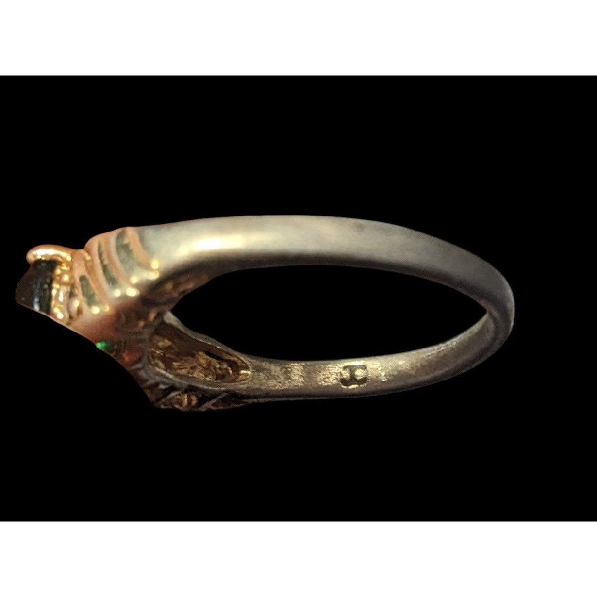 Other Elegant Mid Century Jewelry Concepts Gold Tone Ring With Gre Size ONE SIZE - 15 Thumbnail