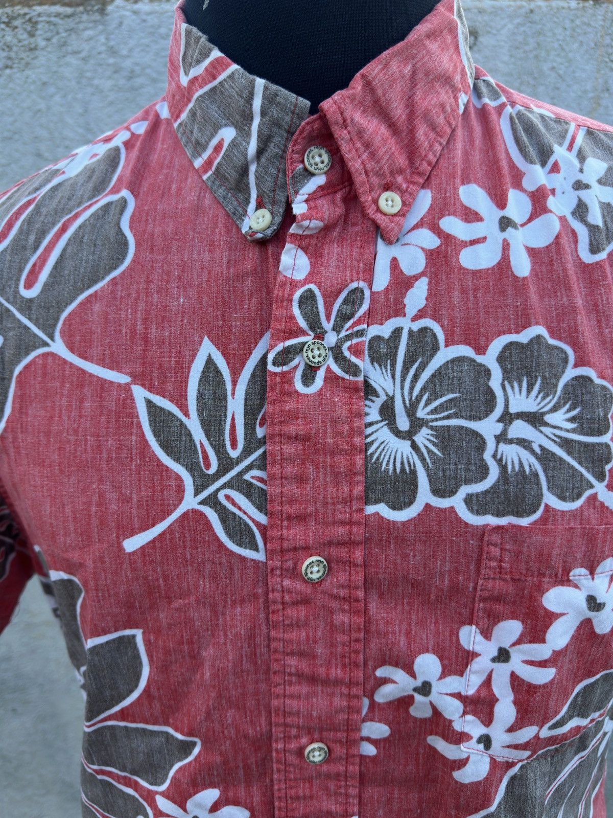 Reyn Spooner PreOwned Reyn Spooner Tailored Hawaiian Red/Gray Men's M Size US M / EU 48-50 / 2 - 3 Thumbnail