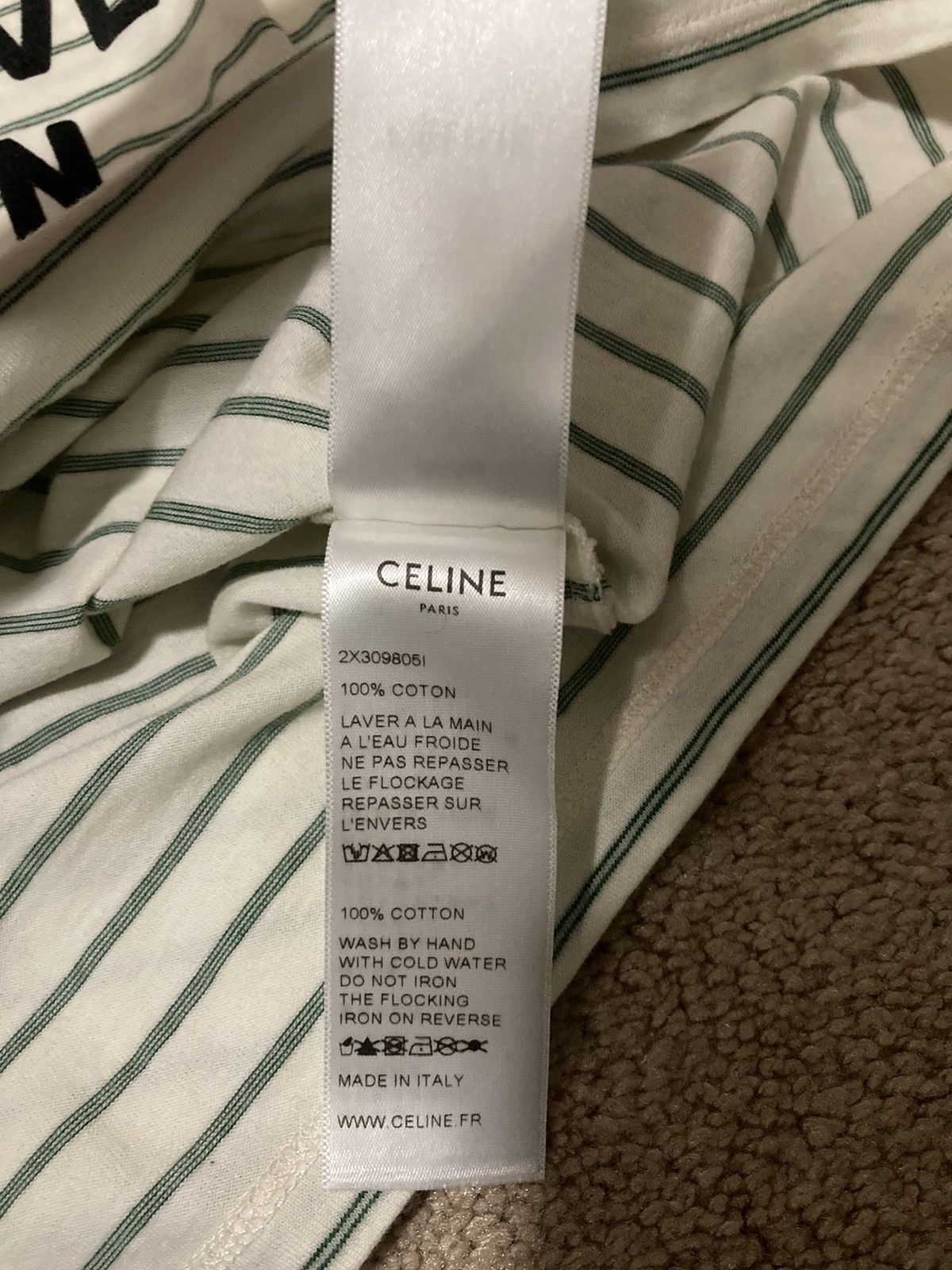 Celine × Hedi Slimane SS20 Celine I Have Nostalgia Never Known Green Striped 2020 Size US XS / EU 42 / 0 - 7 Thumbnail