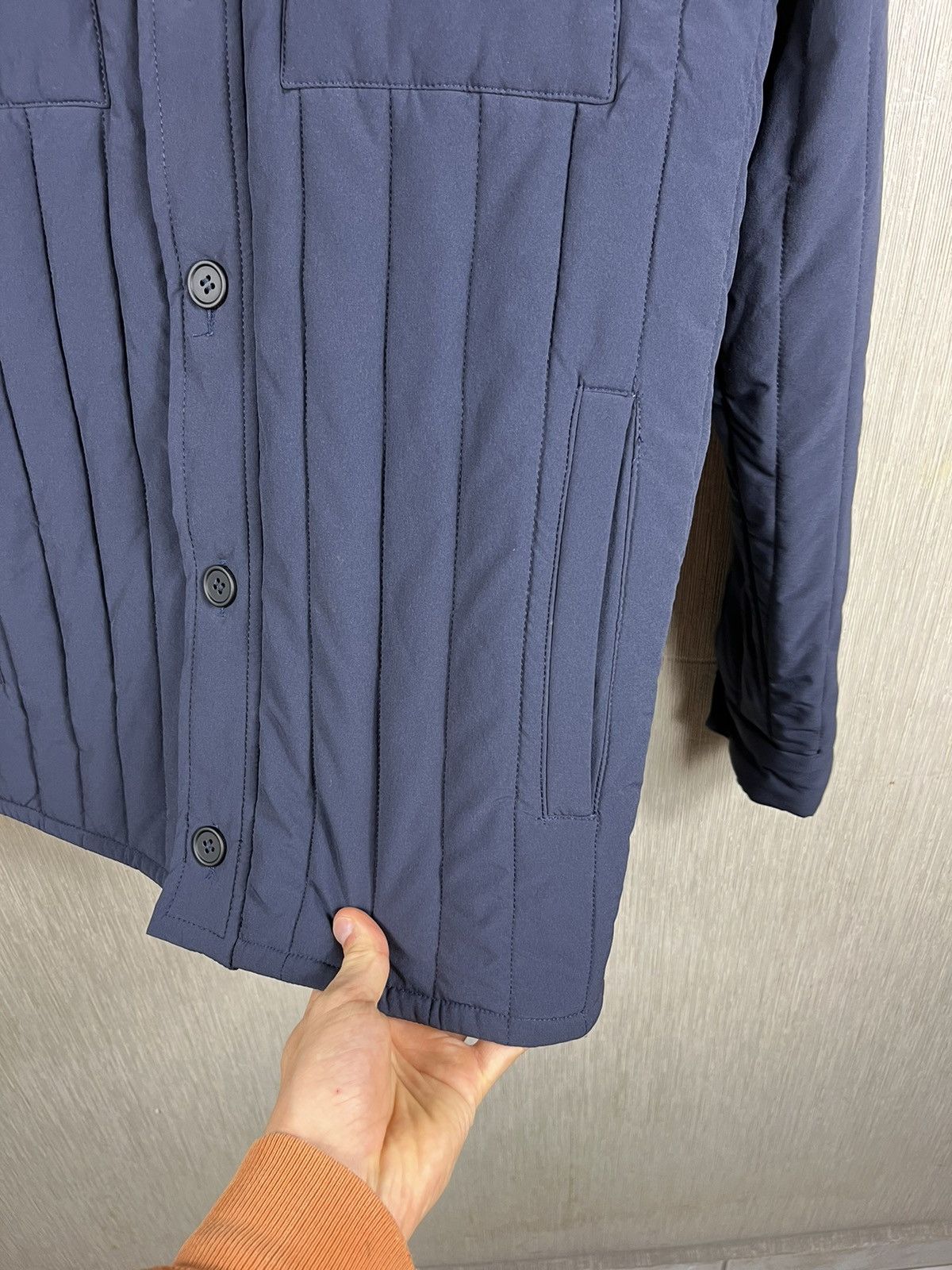 Designer × ECOALF Ecoalf light down jacket button navy puffer recycled nylon Size US M / EU 48-50 / 2 - 13 Thumbnail