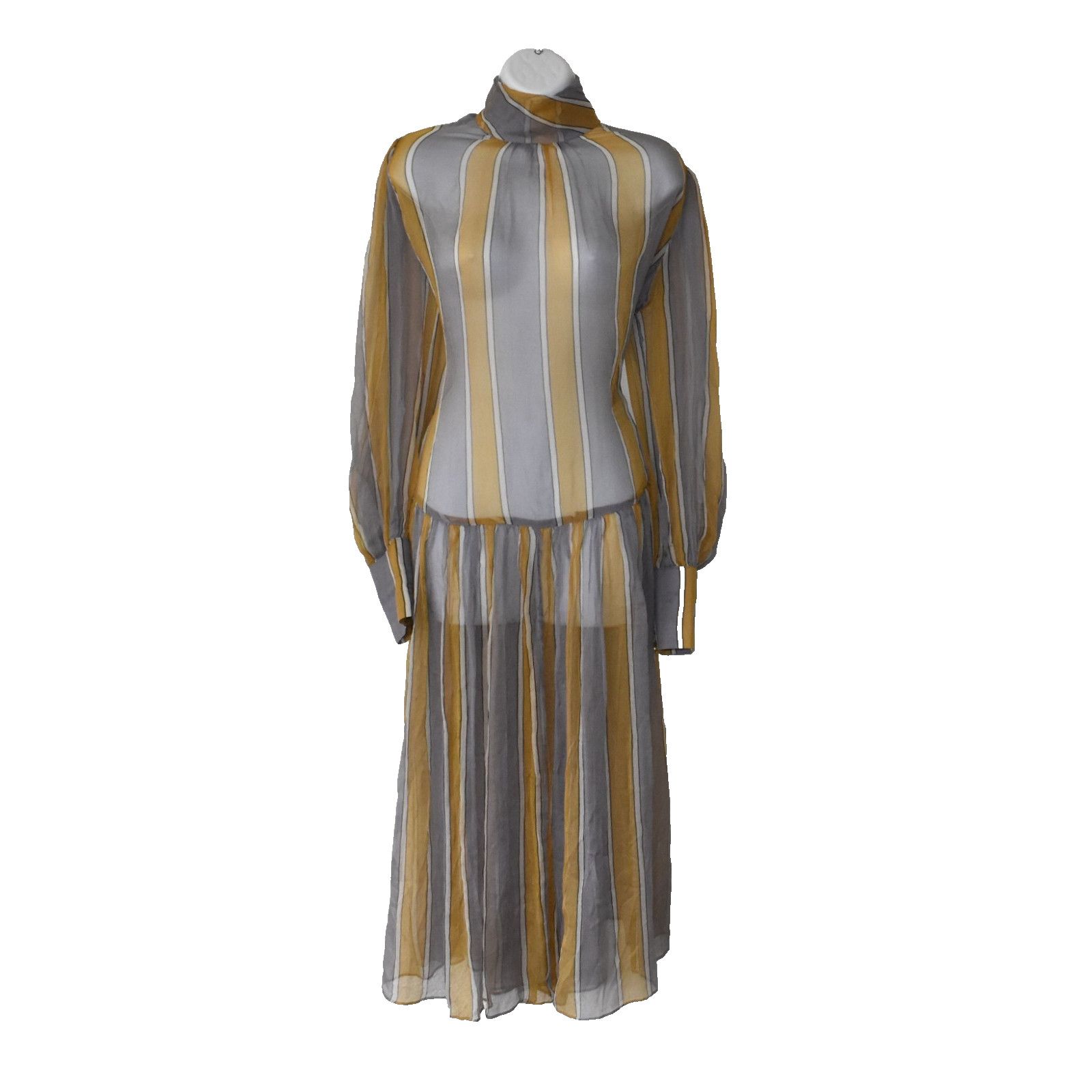 Zimmermann ZIMMERMANN Striped Silk Georgette Sabotage Midi Dress Sz 2 Size XS / US 0-2 / IT 36-38 - 1 Thumbnail