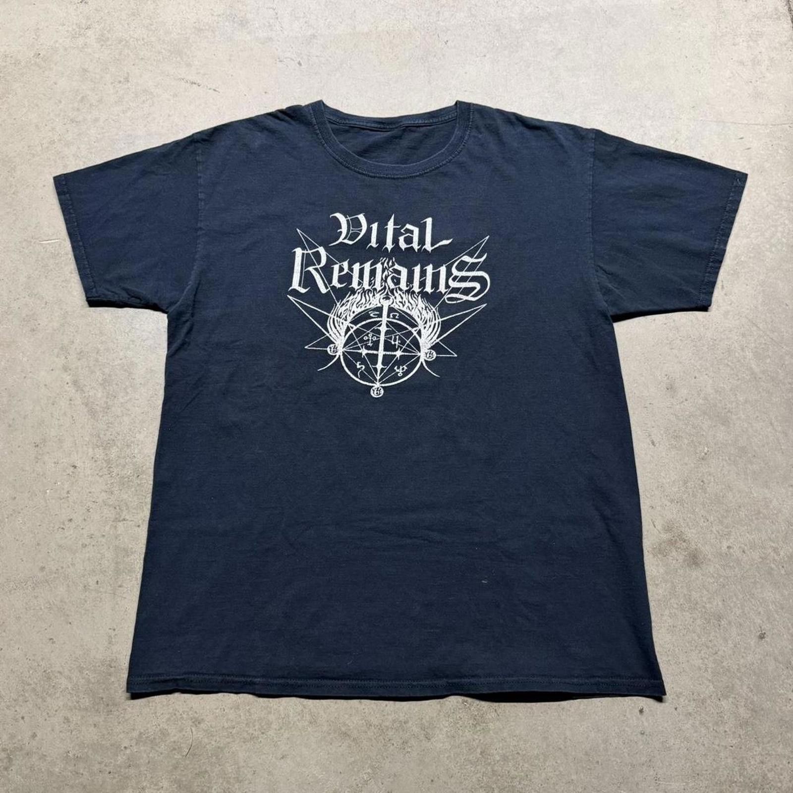 Band Tees Vintage 90s Vital Remains Faded Black T-Shirt Death Metal Size US L / EU 52-54 / 3 - 1 Thumbnail