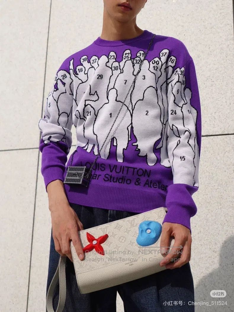 Louis Vuitton Louis Vuitton Purple digital portrait letter logo knitted Size US S / EU 44-46 / 1 - 9 Thumbnail