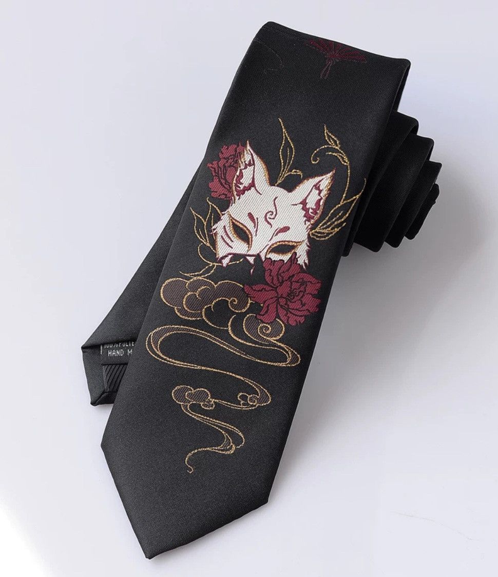 Japanese Brand × Vintage Avant garde punk y2k amine fox jacquard neck tie Size ONE SIZE - 5 Thumbnail