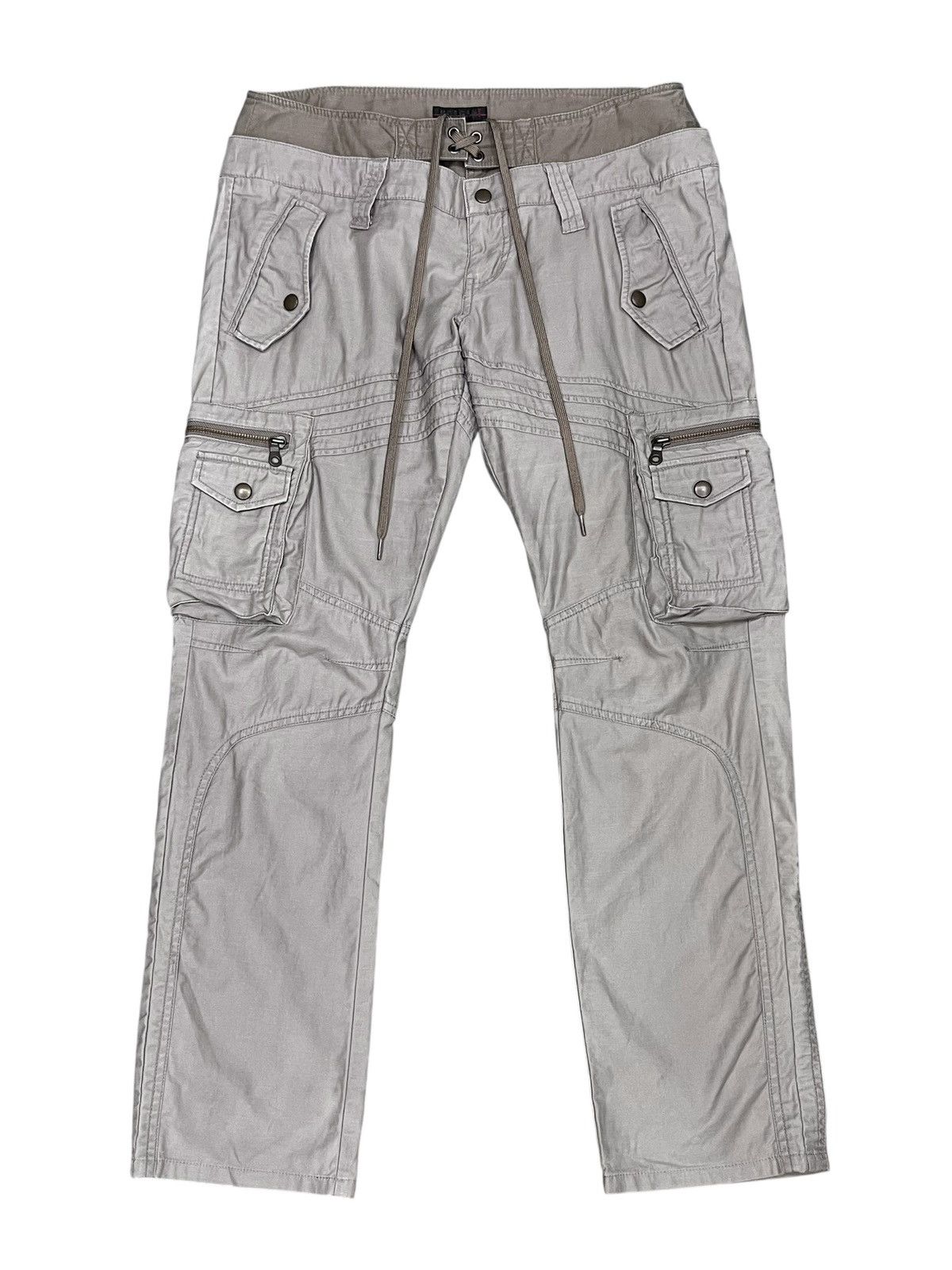 Morgan Homme Morgan Homme Double Waist Lace-Up 10 Pocket Y2K Cargo Pants Size US 32 / EU 48 - 2 Thumbnail