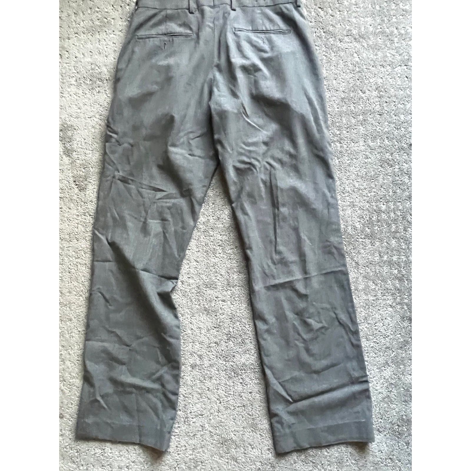 Express Express Producer Men's Dress Pants 32x34 Gray Wool Blend Modern Fit Flat Front Straight Leg Size US 32 / EU 48 - 3 Thumbnail