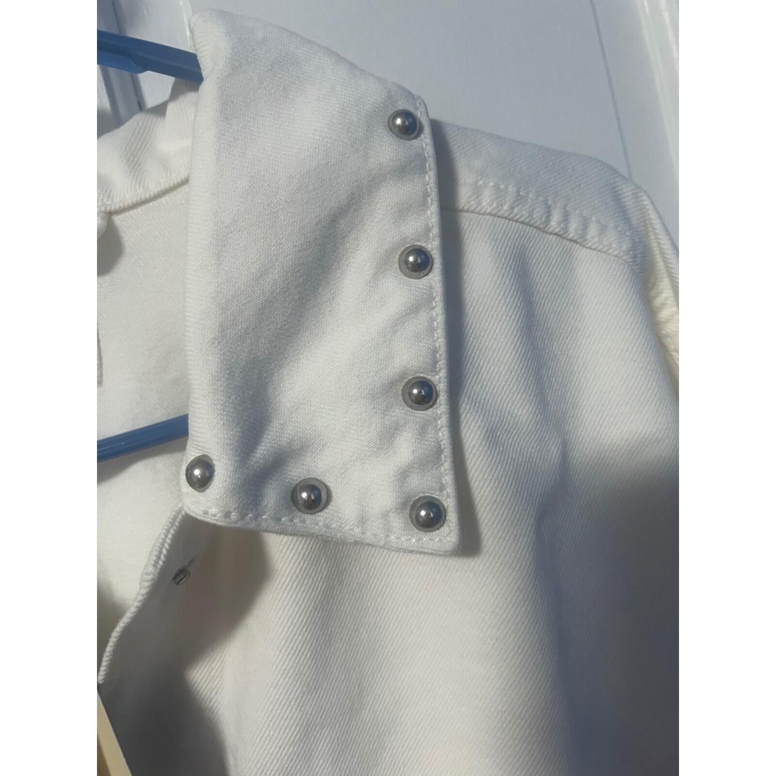 Other Universal Thread Denim Jacket Womens M White Studded NWT Size M / US 6-8 / IT 42-44 - 7 Thumbnail