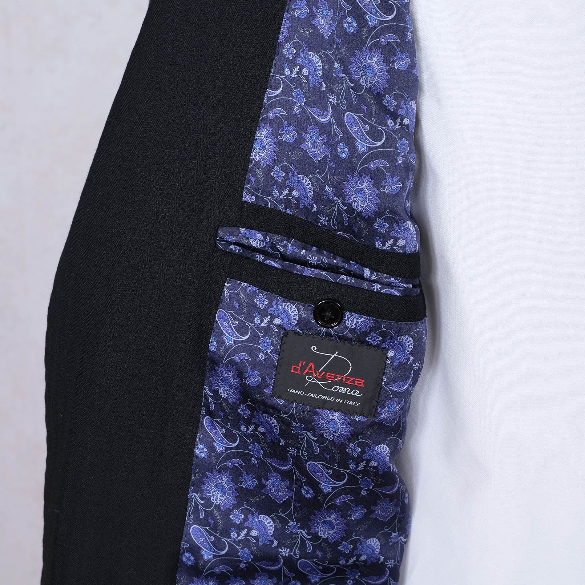 Handmade d'Avenza, black handmade cashmere jacket, size 48UK Size 48R - 4 Thumbnail