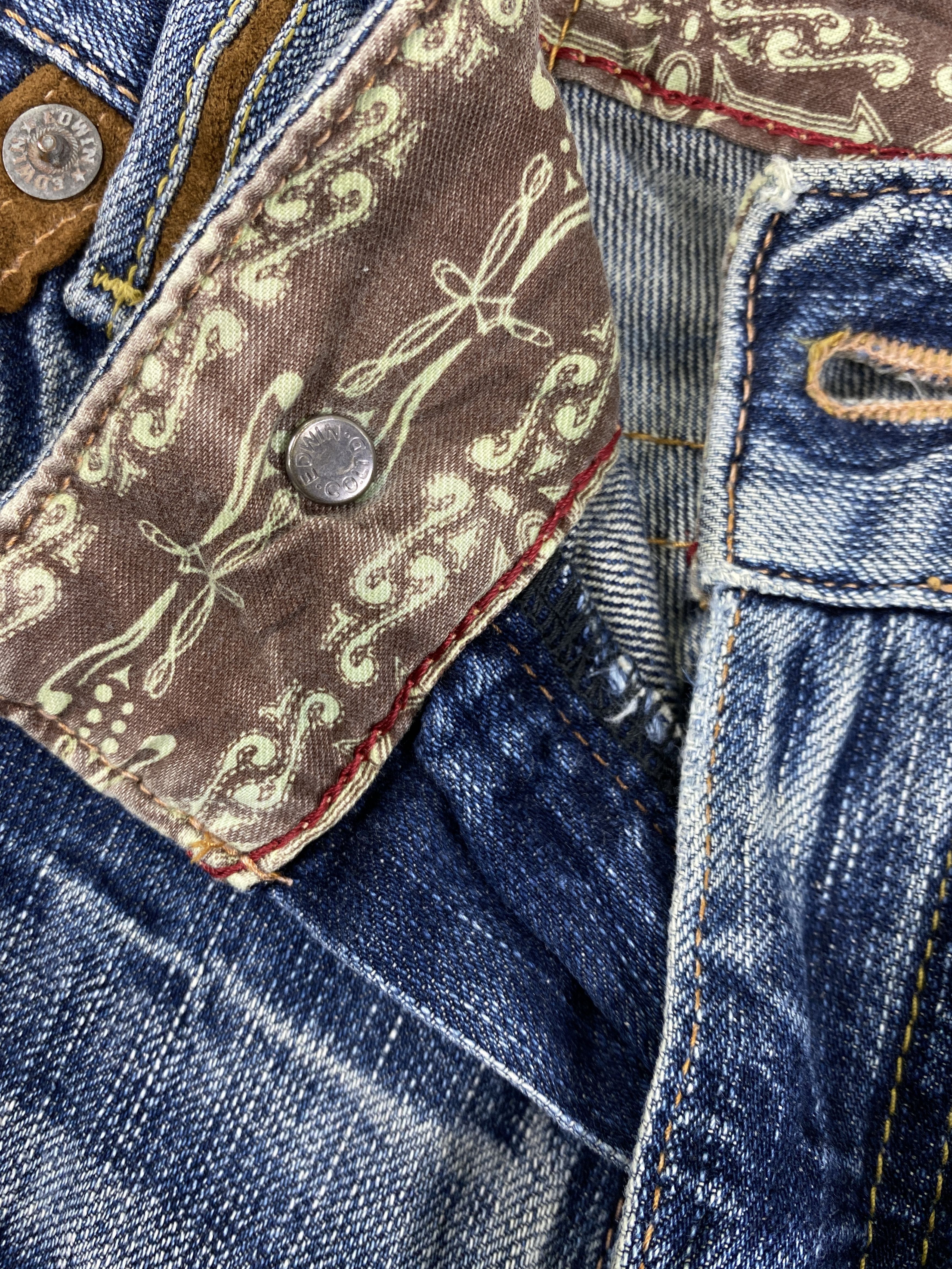 Edwin Vintage Edwin Distressed & Faded Jeans 32x32.5 Denim- JN3595 Size US 32 / EU 48 - 7 Thumbnail