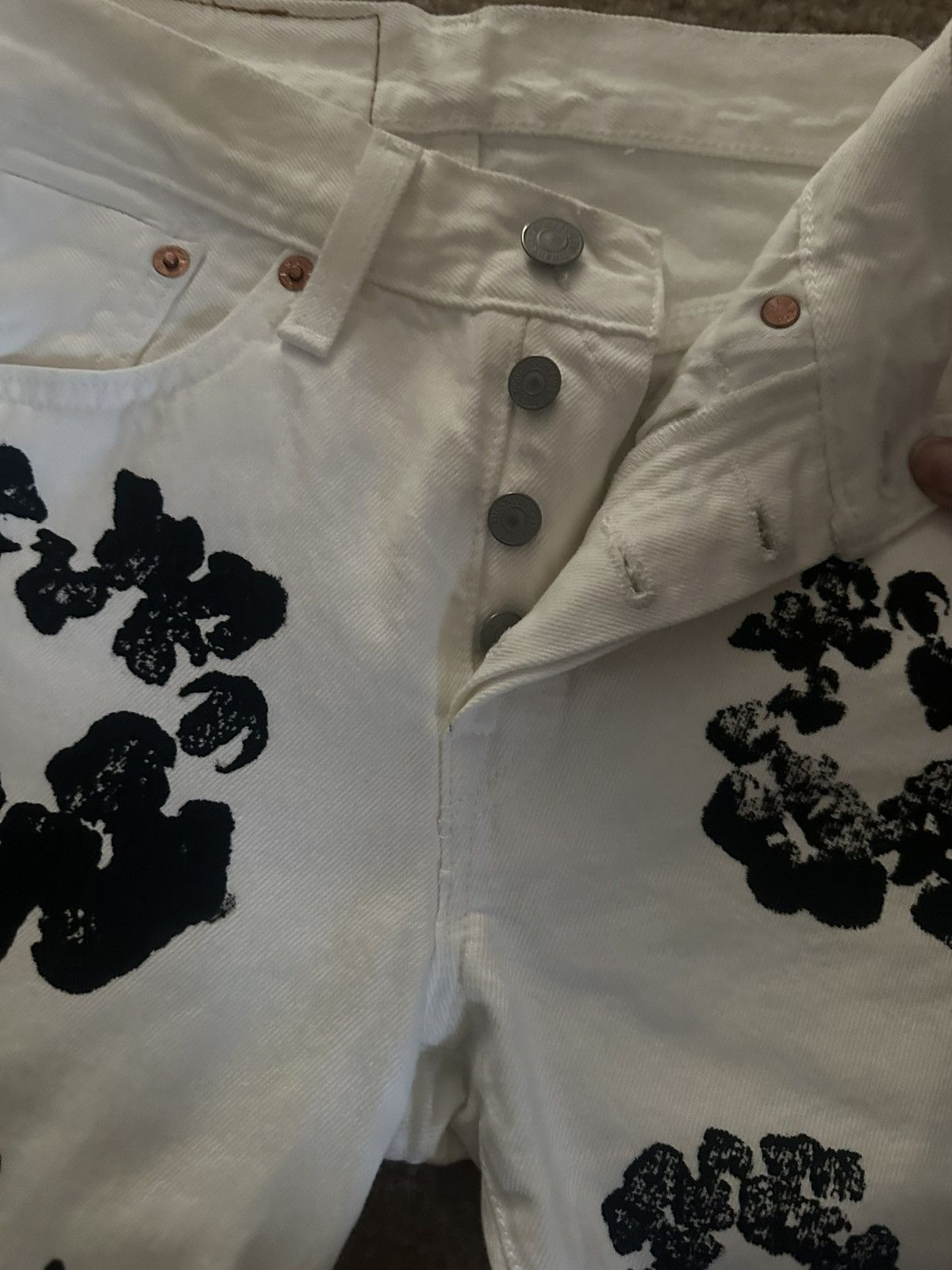 DENIM TEARS White Denim Tear Jeans Size 25" / US 0 / IT 36 - 6 Thumbnail