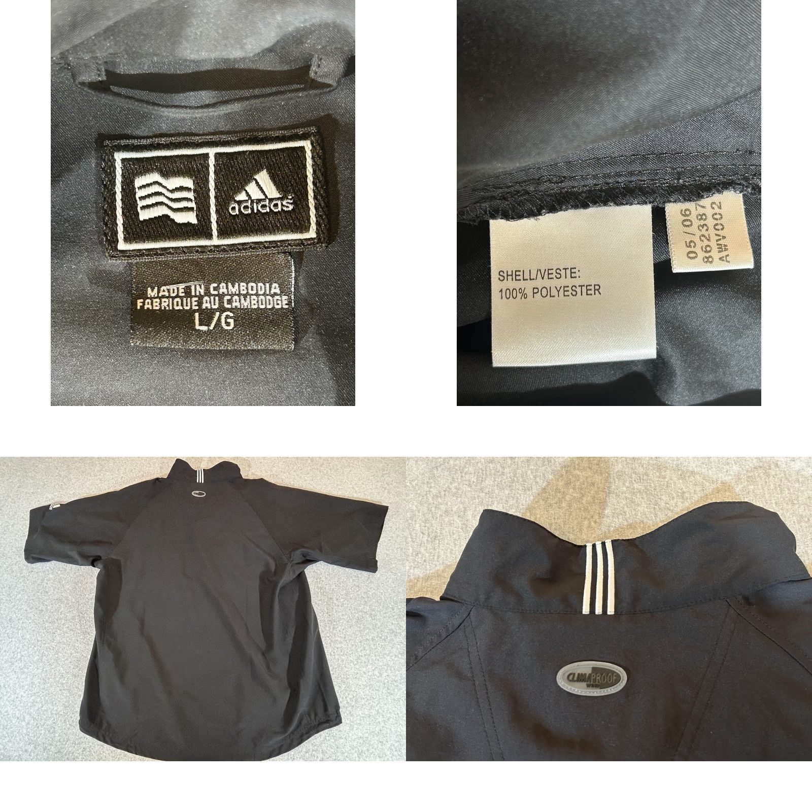 Adidas Adidas Jacket Mens Large Black 1/4 Zip Golf Windbreaker Pullover ClimaCool Size US L / EU 52-54 / 3 - 8 Thumbnail