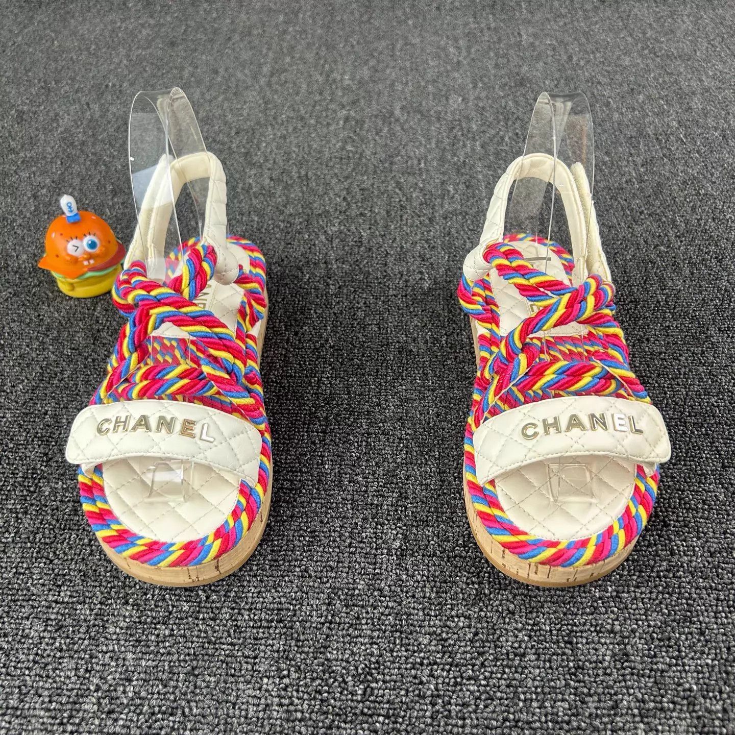 Chanel Chanel Rainbow Woven Sandal Wooden Sole Size 37 Size US 6.5 / IT 36.5 - 2 Thumbnail
