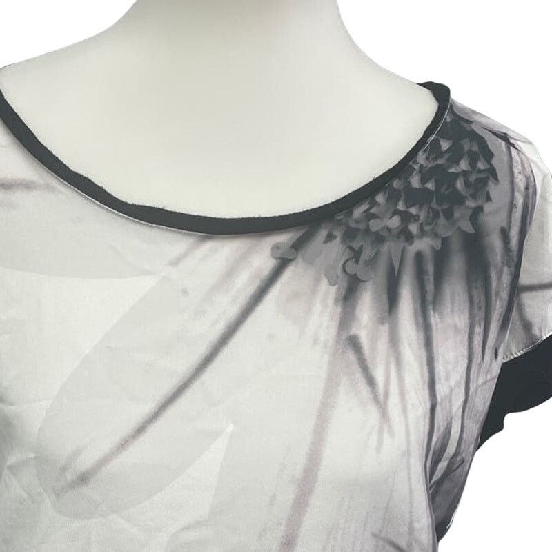 Apt. 9 Apt 9 Womens Large Graphic Short Sleeve Scoop Neck Blouse Size L / US 10 / IT 46 - 2 Thumbnail