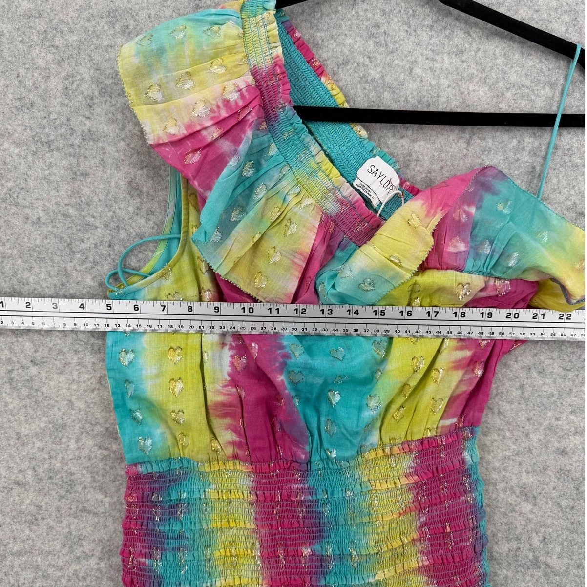 Saylor NWT Saylor Dorit Rainbow Tie Dye One Shoulder Ruffled Romper Size 30" / US 8 / IT 44 - 8 Thumbnail