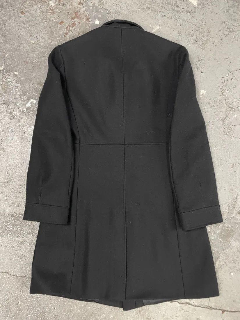 Emporio Armani × Vintage 1990s Emporio Armani Asymmetrical Black Wool Trench Coat Size US M / EU 48-50 / 2 - 3 Thumbnail