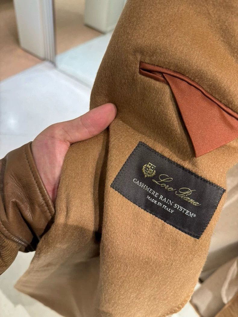 Loro Piana LORO PIANA Men's leisure cashmere water ripple camel coat Size US L / EU 52-54 / 3 - 6 Thumbnail