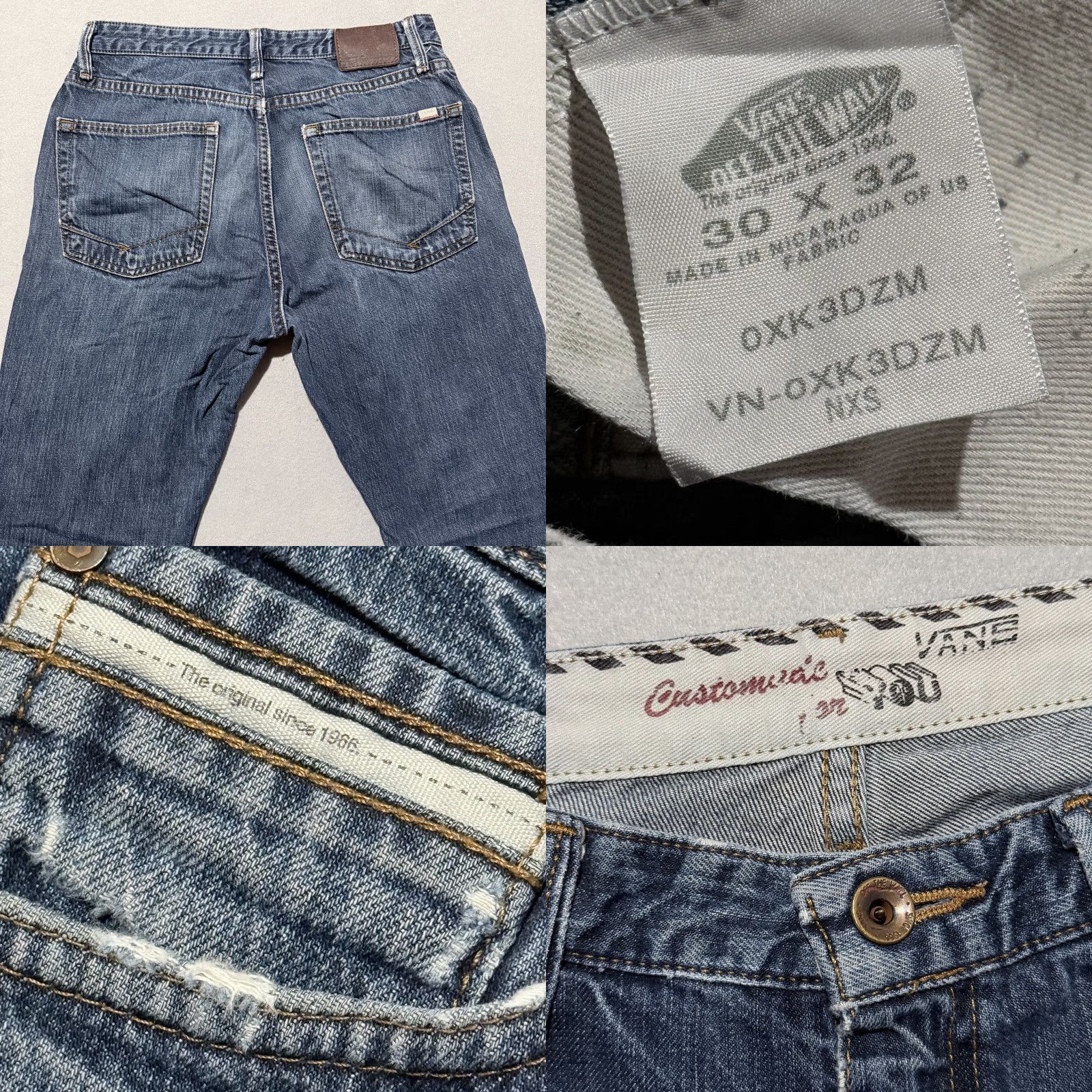 Vans Vans Jeans Men Blue Off the Wall Slim Straight Pockets 30x32 Retro - 30 Mens Denim Modern Vintage? Size US 30 / EU 46 - 8 Thumbnail