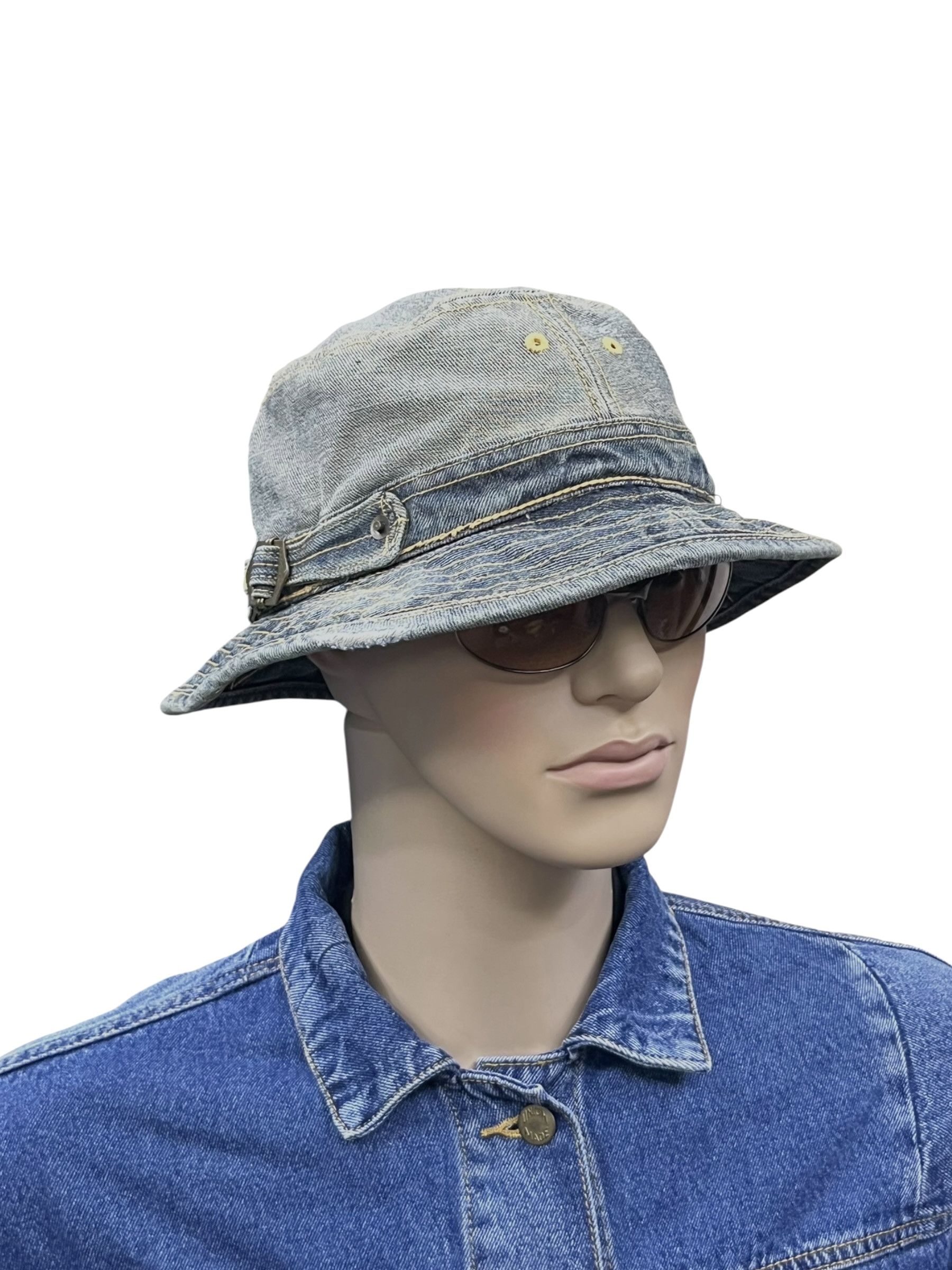 Hat Club Override Japan Distressed Denim Bucket Hat Kapital Vibes Size ONE SIZE - 1 Thumbnail
