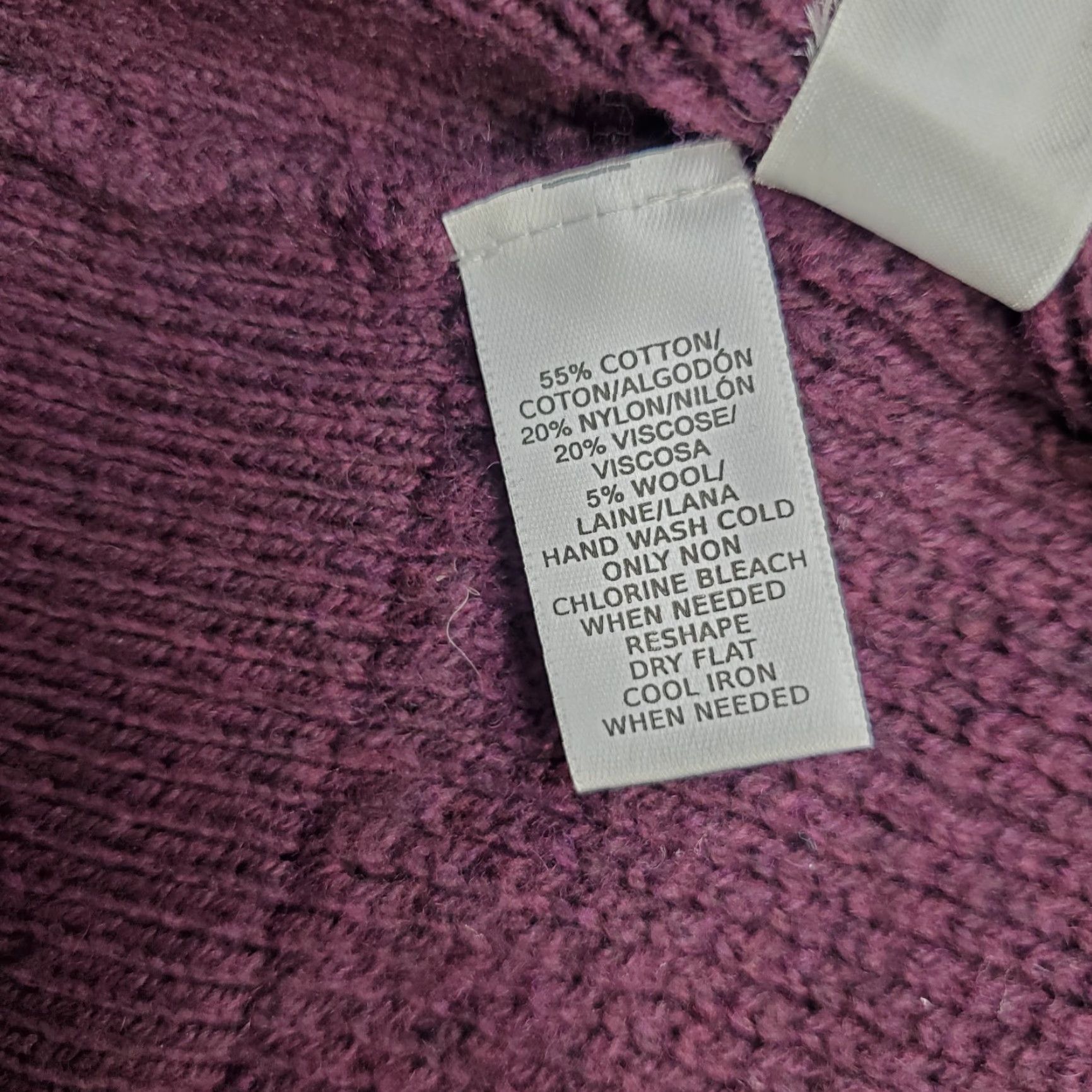 Loft LOFT Womens Size S Burgundy Throw Over Cardigan Open Front Shawl Knit Wool Blend Size S / US 4 / IT 40 - 7 Thumbnail