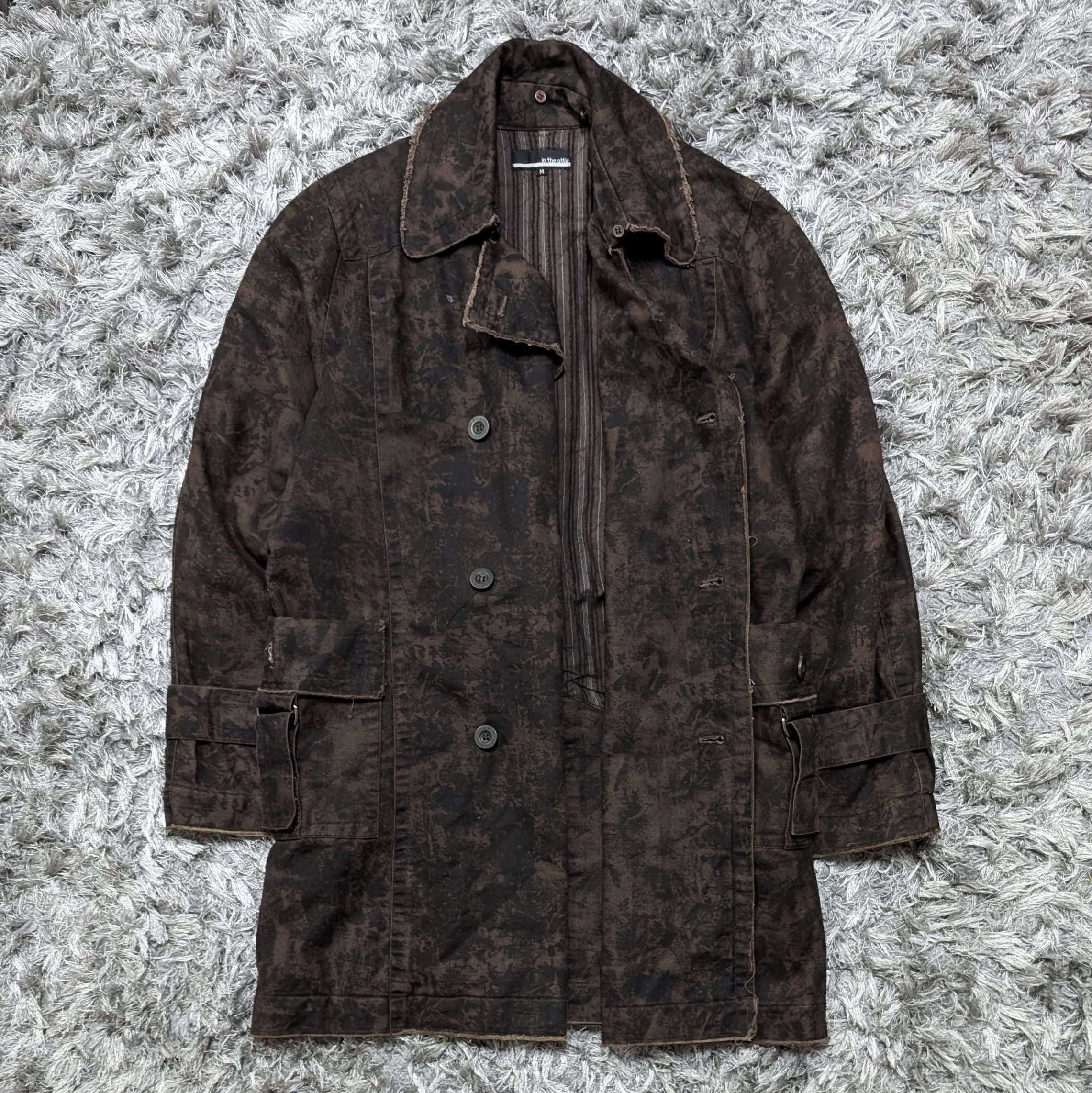 In The Attic In the Attic Dark Camo Distressed Double Breast Jacket Size US M / EU 48-50 / 2 - 1 Thumbnail