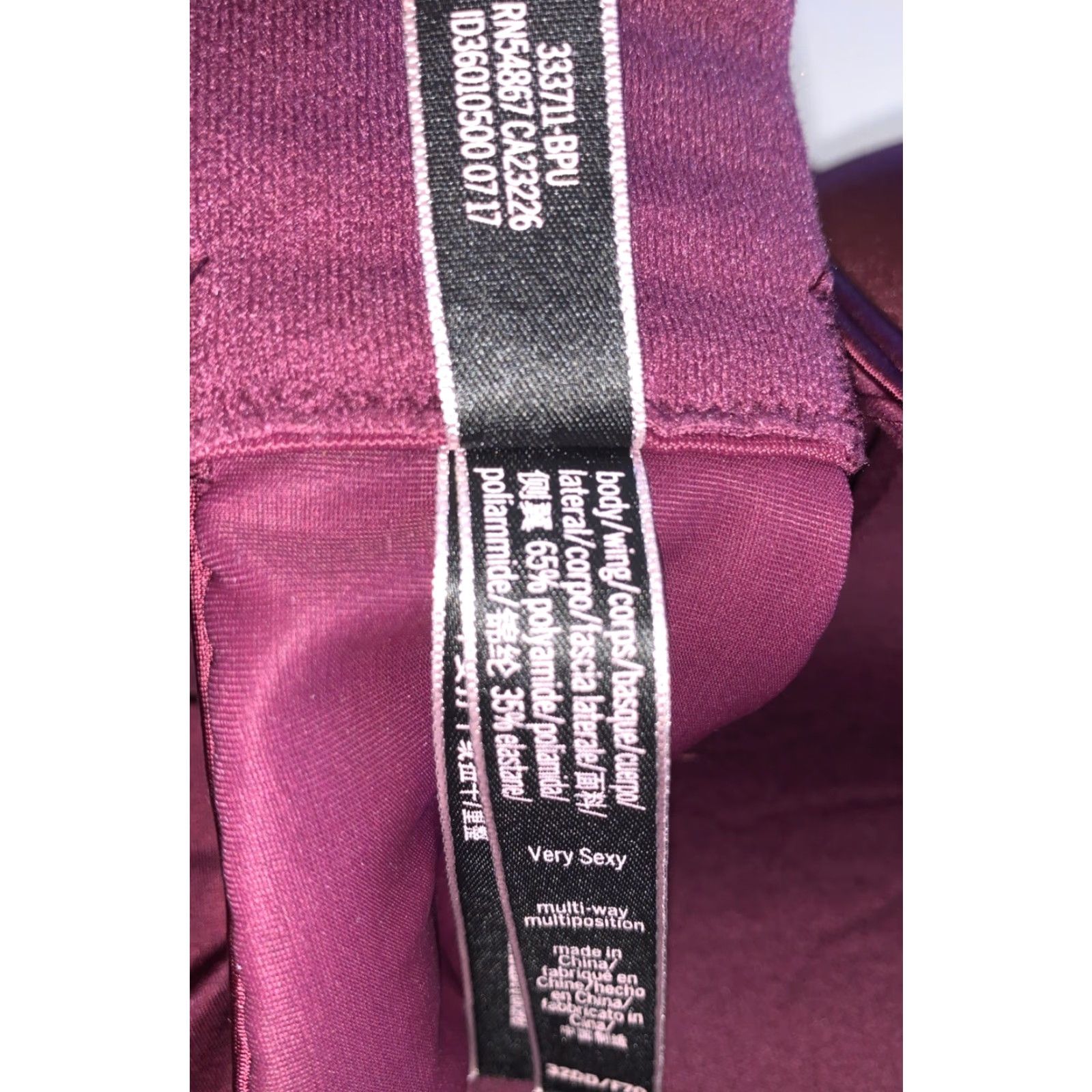 Victoria's Secret Victoria's Secret Very Sexy Bra 32DD Purple Demi Underwire Padded Multiway Convertible Back Closure Womens Size ONE SIZE - 6 Thumbnail