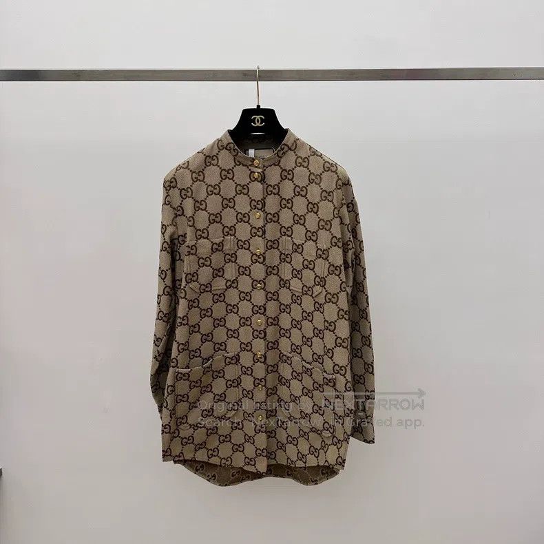 Gucci Gucci Old flower full print brown shirt jacket Size US XS / EU 42 / 0 - 1 Thumbnail