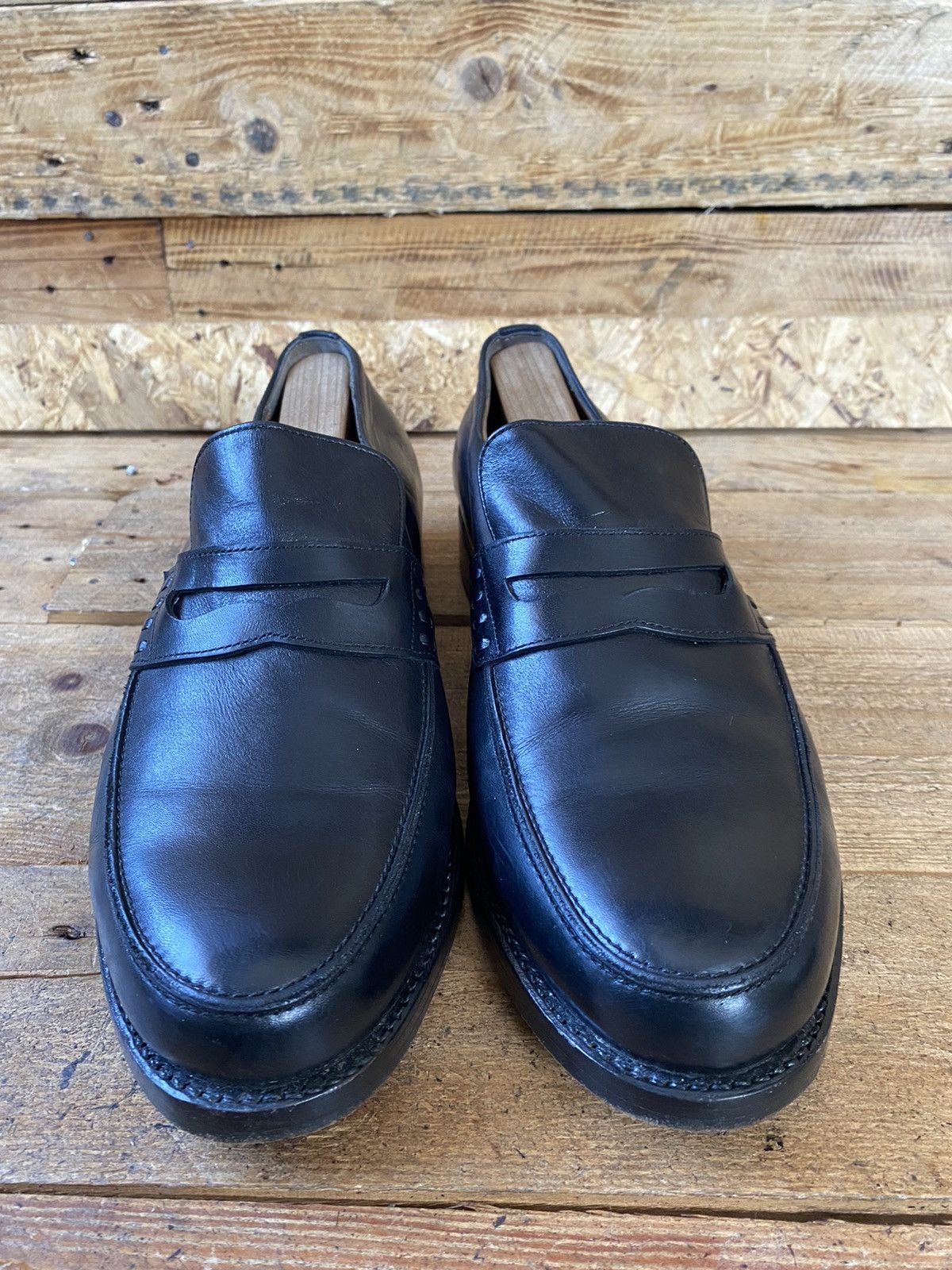 Heinrich Dinkelacker Heinrich dinckelacker black leather penny loafers sz uk 8.5 Size US 9.5 / EU 42-43 - 2 Thumbnail
