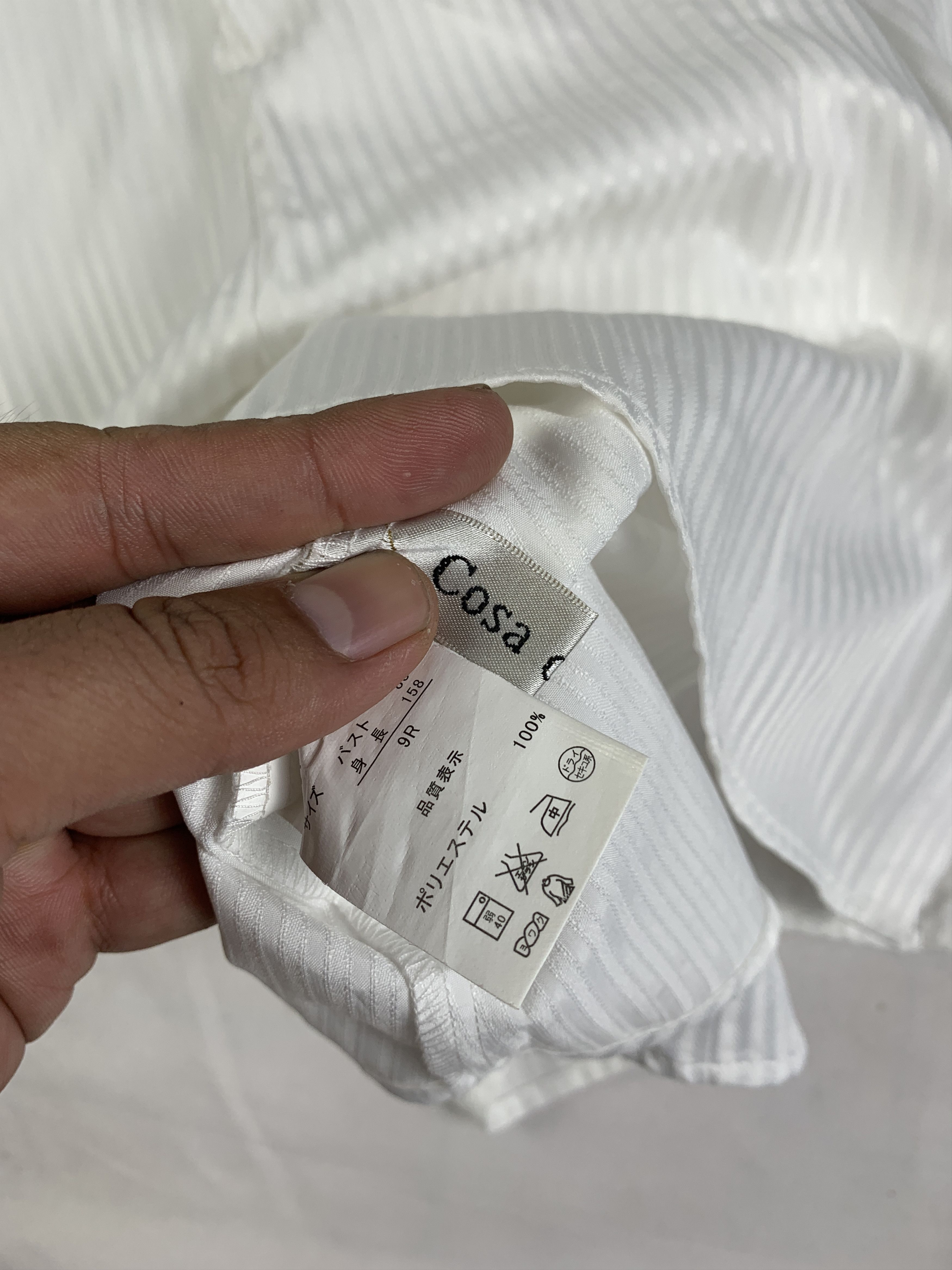 Japanese Brand Cosa de Ver White Pinstripe Ruffle Blouse (M) Size M / US 6-8 / IT 42-44 - 8 Thumbnail