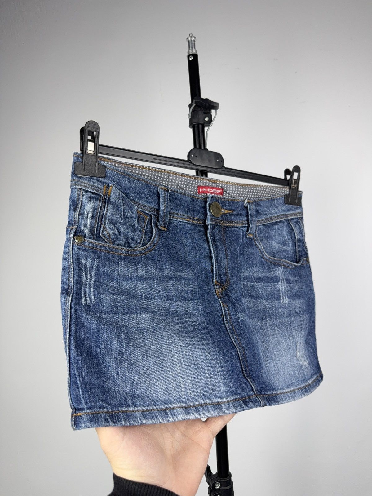 Japanese Brand Retro Y2K 00s H-Idee Denim Mini Skirt Blue Jeanwear Size 36 Size 28" / US 6 / IT 42 - 2 Thumbnail