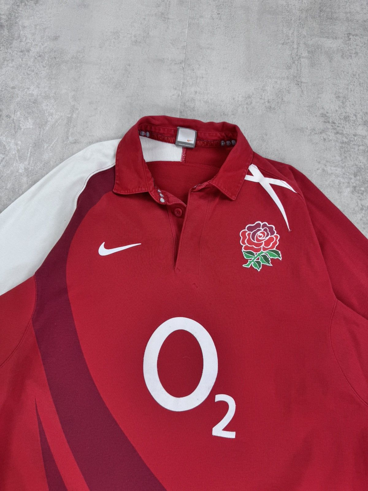 Nike Nike England Rugby 2007/2008 polo shirt long sleeve ROSE O2 Size US XL / EU 56 / 4 - 9 Thumbnail