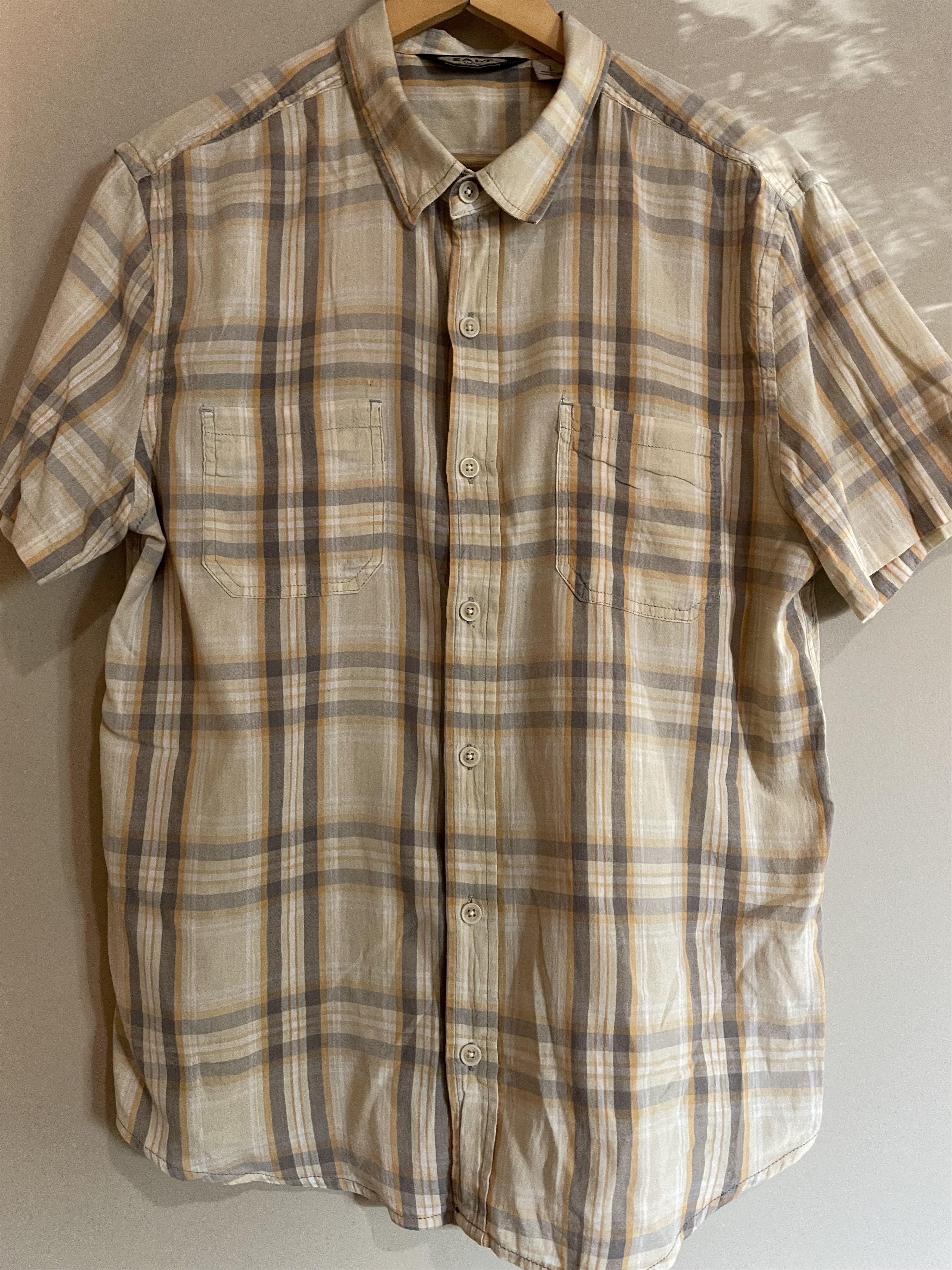 Salt Valley Salt Valley Tan and Gold Lightweight S/S Shirt, Men's Large Size US L / EU 52-54 / 3 - 1 Thumbnail