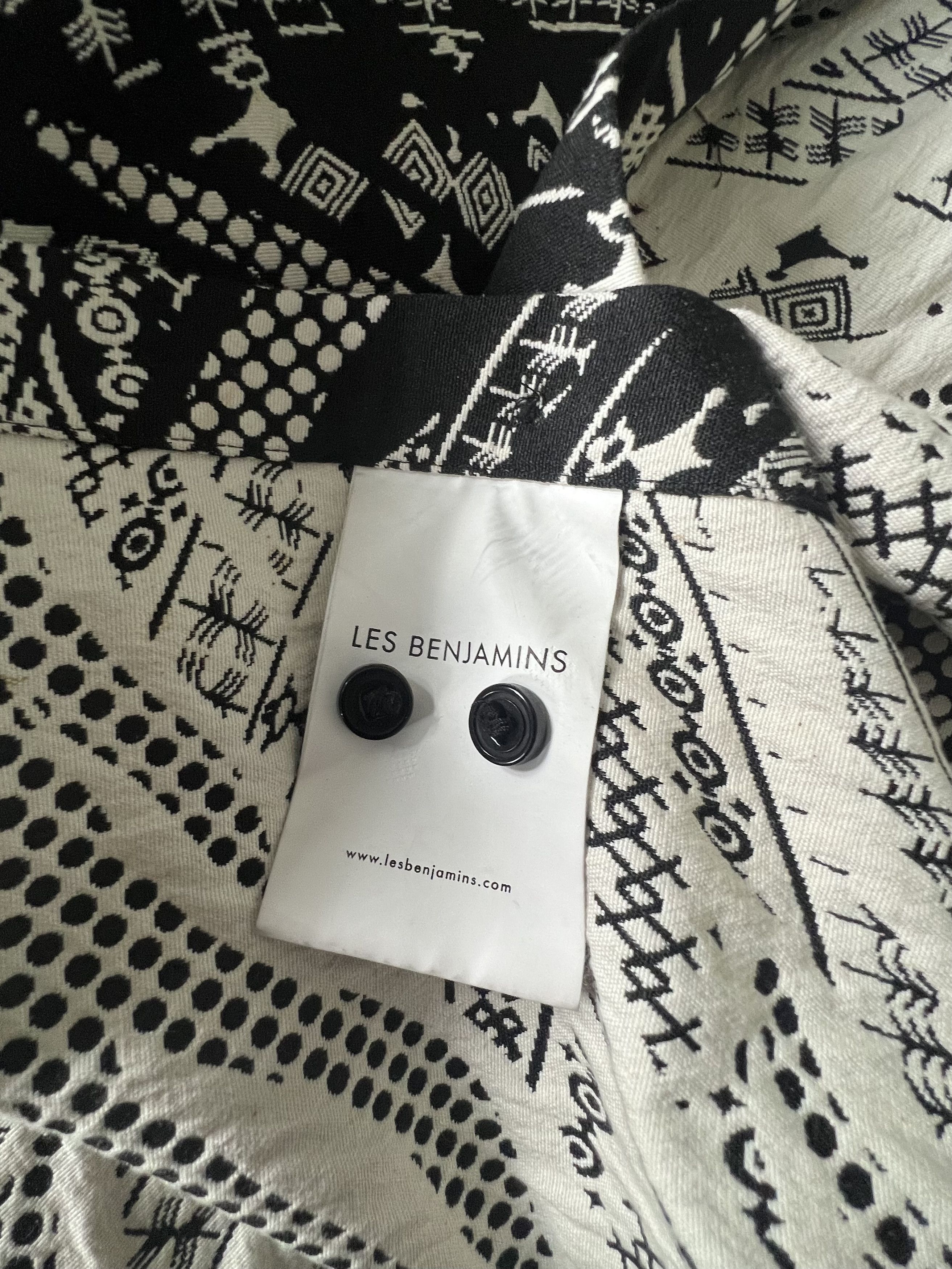 Les Benjamins Lea Benjamin Black & White Button Up Size US L / EU 52-54 / 3 - 6 Thumbnail