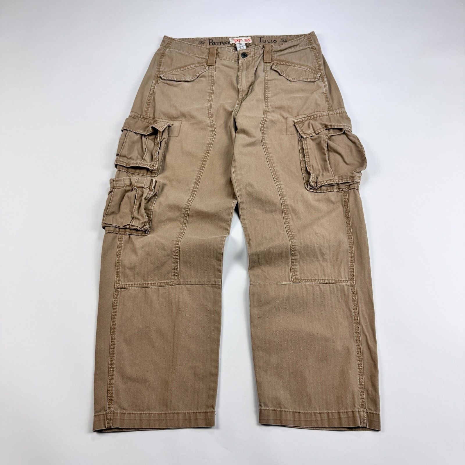 Vintage Baggy Utility Cargo Pants Y2K Rugged Workwear 35x30 Size US 34 / EU 50 - 1 Thumbnail