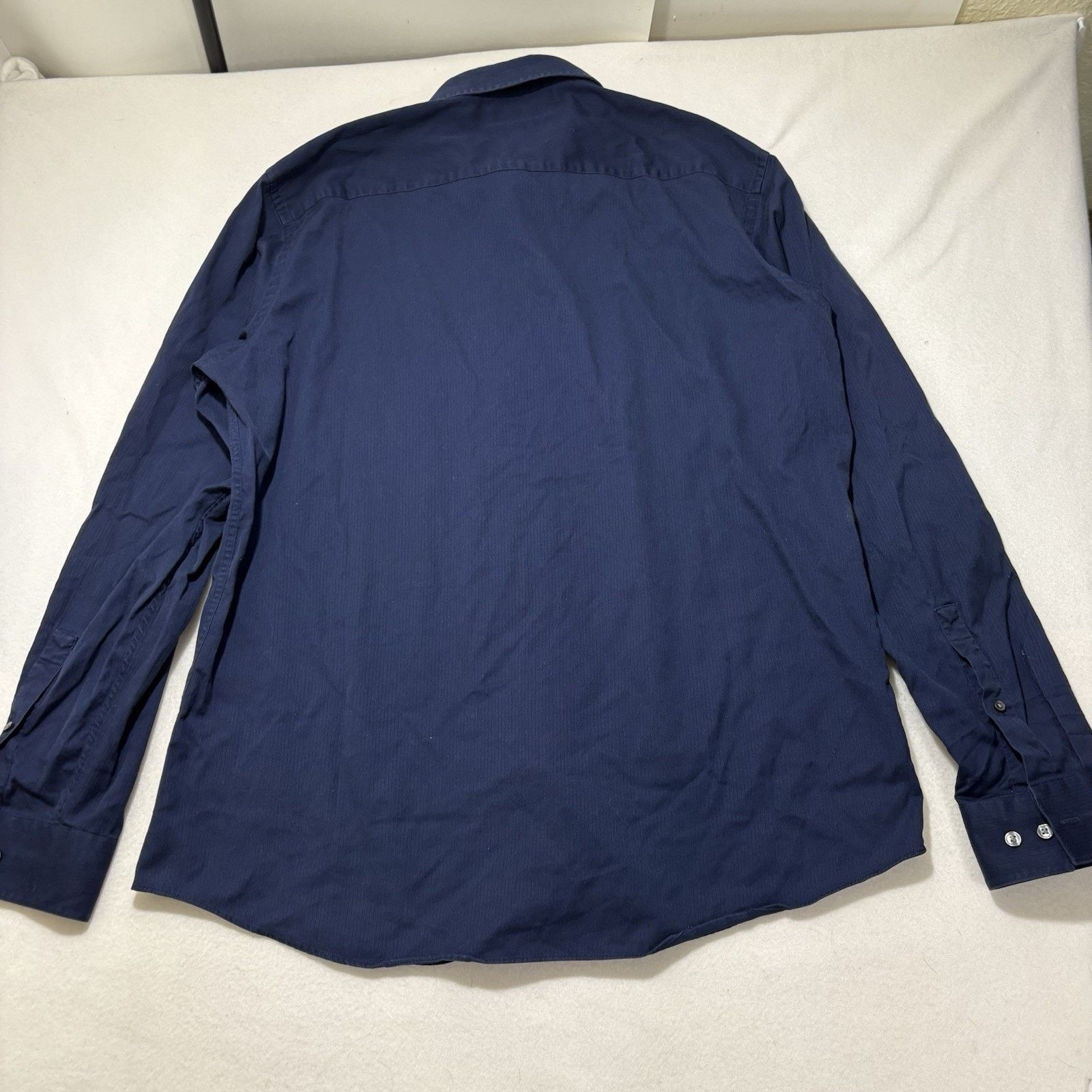 Apt. 9 Apt 9 17.5 36/37 Slim Fit Button Down Dress Shirt Navy Blue Size US XL / EU 56 / 4 - 11 Thumbnail