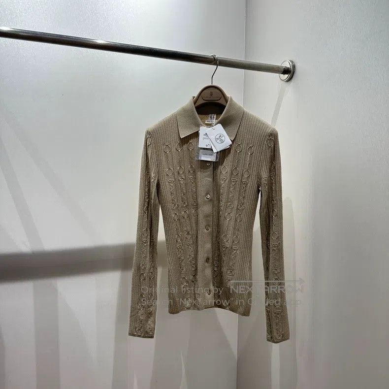 Hermes Hermes Cable Collar Knit Cardigan Size XXS / US 00 / IT 34 - 1 Thumbnail