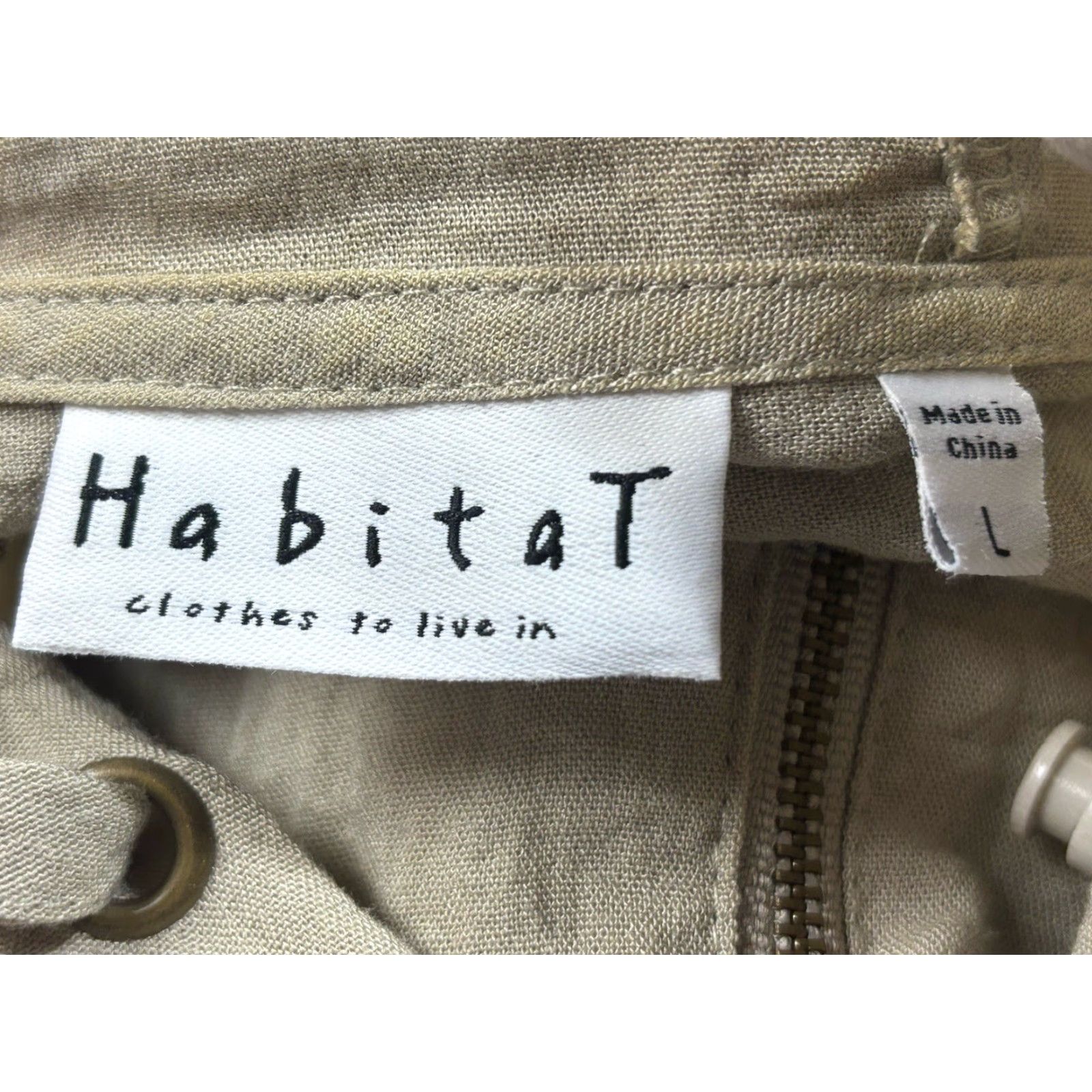 Habitat VINTAGE Habitat Clothes To Live In Utility Jacket Women’s Large Tan Hood Lightweight Parka Zipper Mid-Length Long Sleeve Size L / US 10 / IT 46 - 6 Thumbnail