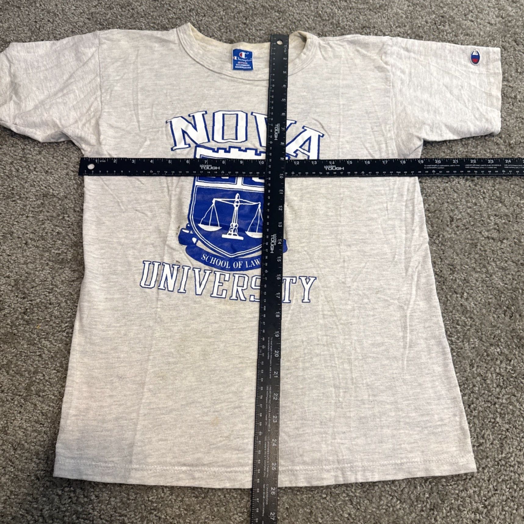 Champion VINTAGE 90s Champion Nova University Law Gray Blue NCAA T-Shirt M Mens Size US M / EU 48-50 / 2 - 8 Thumbnail