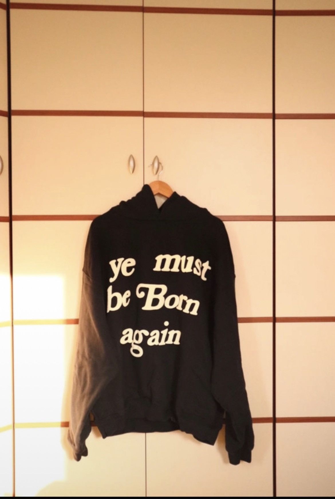 image of Cactus Plant Flea Market Ye Must Be Born Again Hoodie in Black, Men's (Size XL)