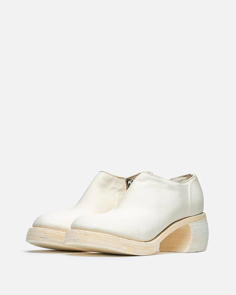 Guidi o1s1v1r1oon0825 Horse Leather Side Zip Low Heel in White Size US 7 / IT 37 - 2 Thumbnail
