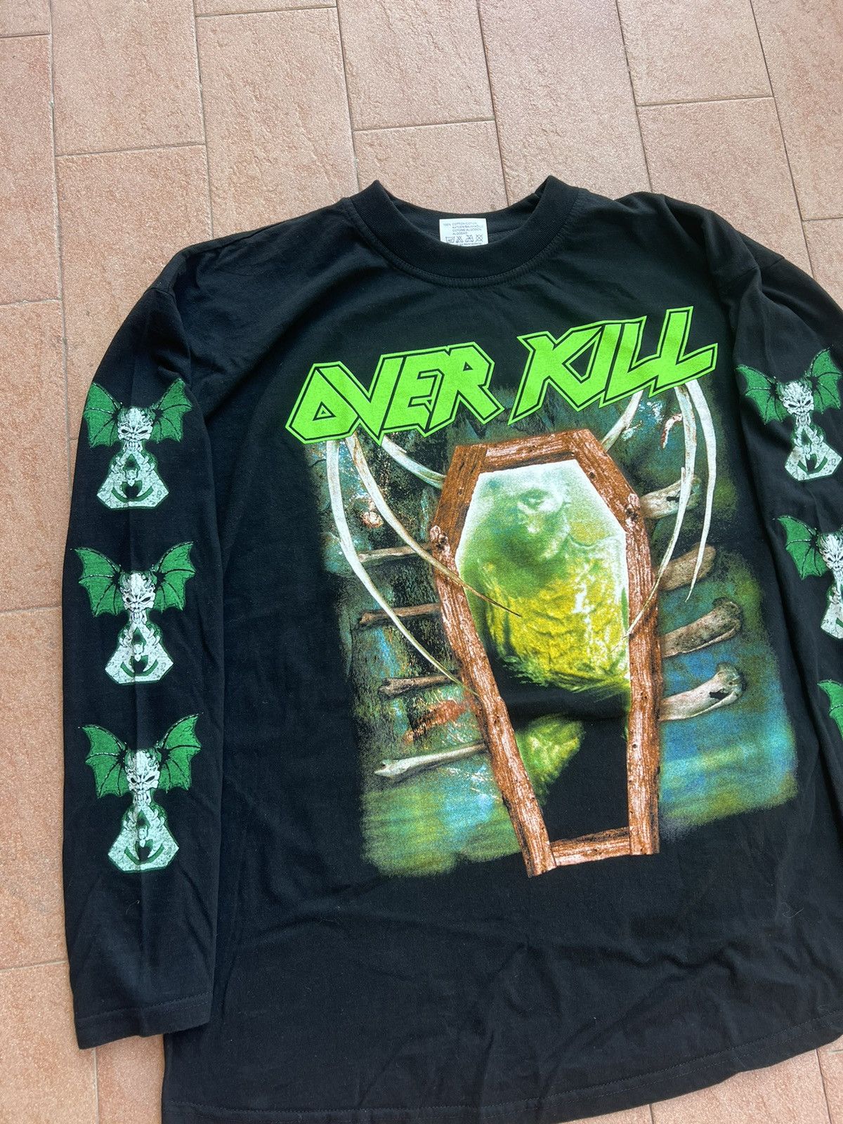 Band Tees × Vintage Vintage 90s Overkill Shirt Long Sleeve Thrash Metal Band Size US XL / EU 56 / 4 - 3 Thumbnail