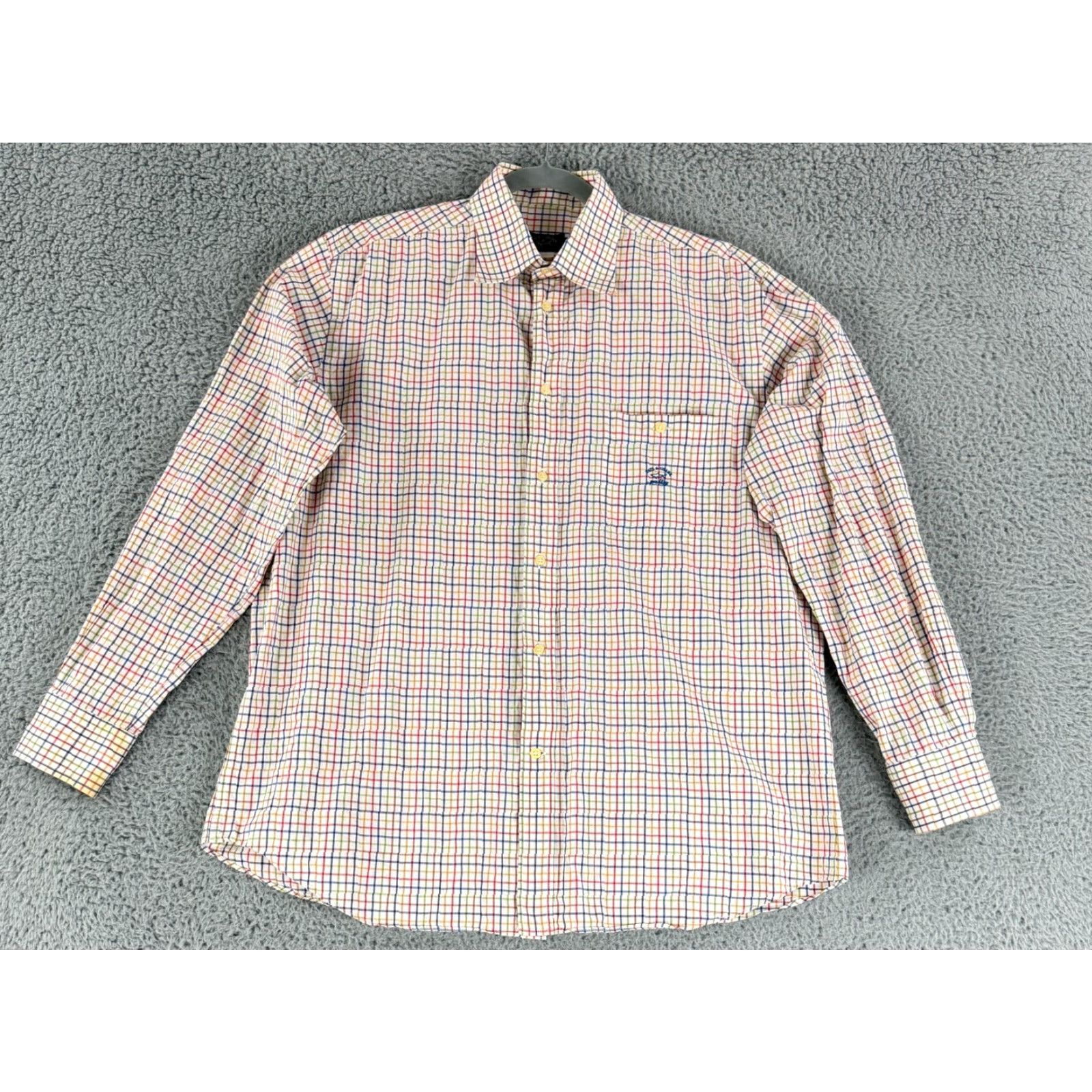 Paul & Shark Paul & Shark Yachting Button-Up Shirt Mens Large Yellow Plaid Long Sleeve Cotton Size US L / EU 52-54 / 3 - 2 Thumbnail